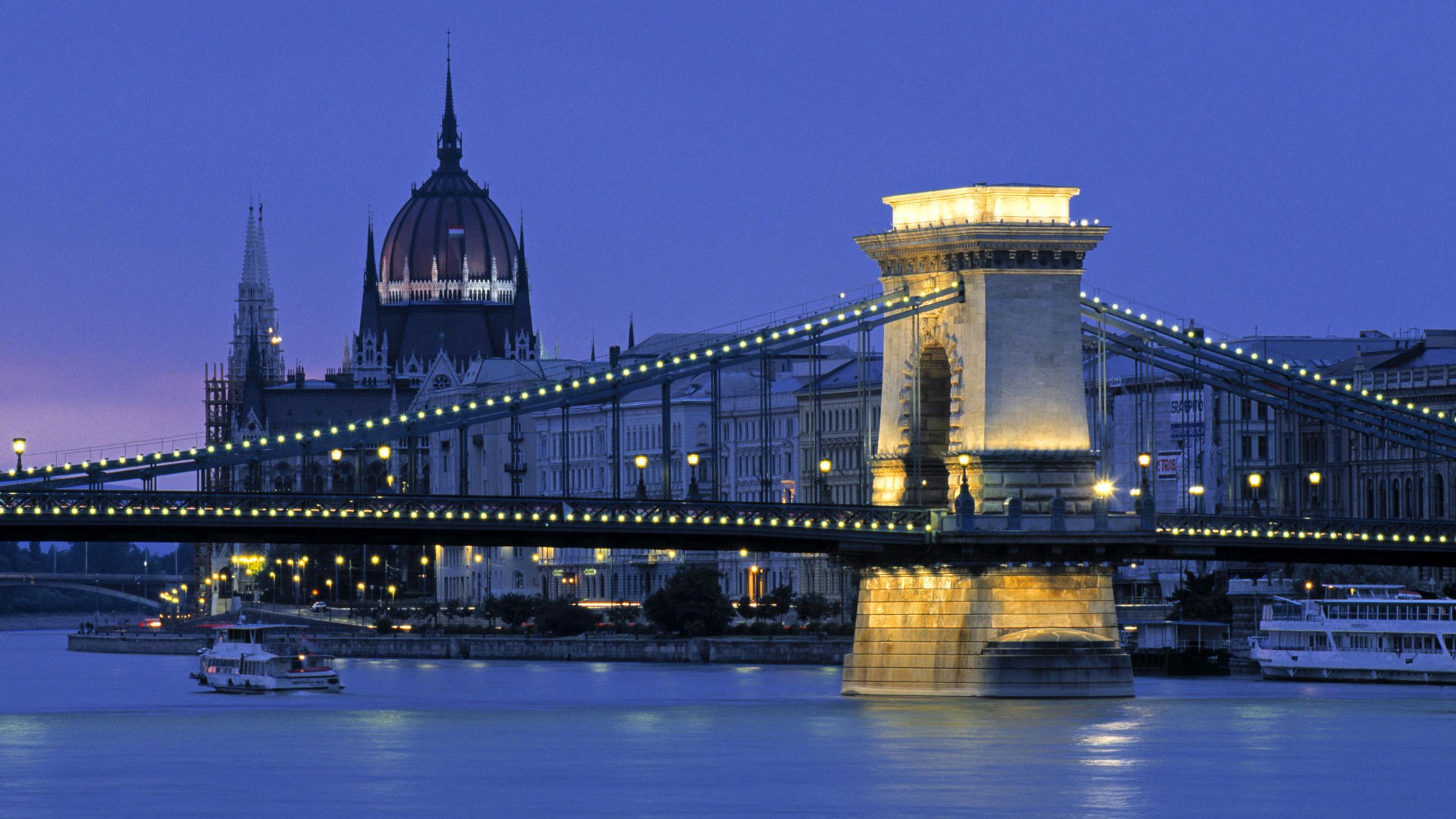 General 1920x1080 cityscape city Budapest Hungarian Parliament Building Hungary bridge river water