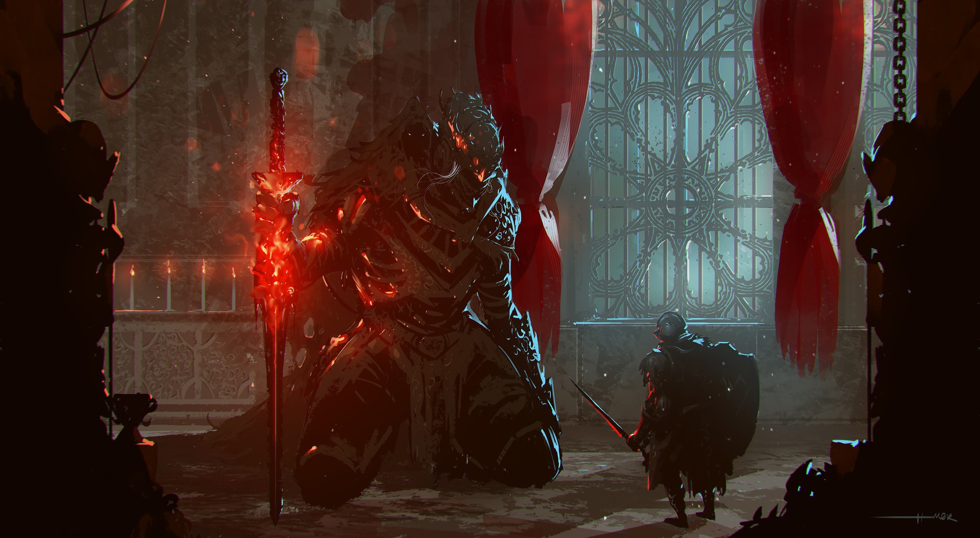 General 1920x1054 artwork digital art concept art painting Dark Souls III video games video game art sword fantasy art