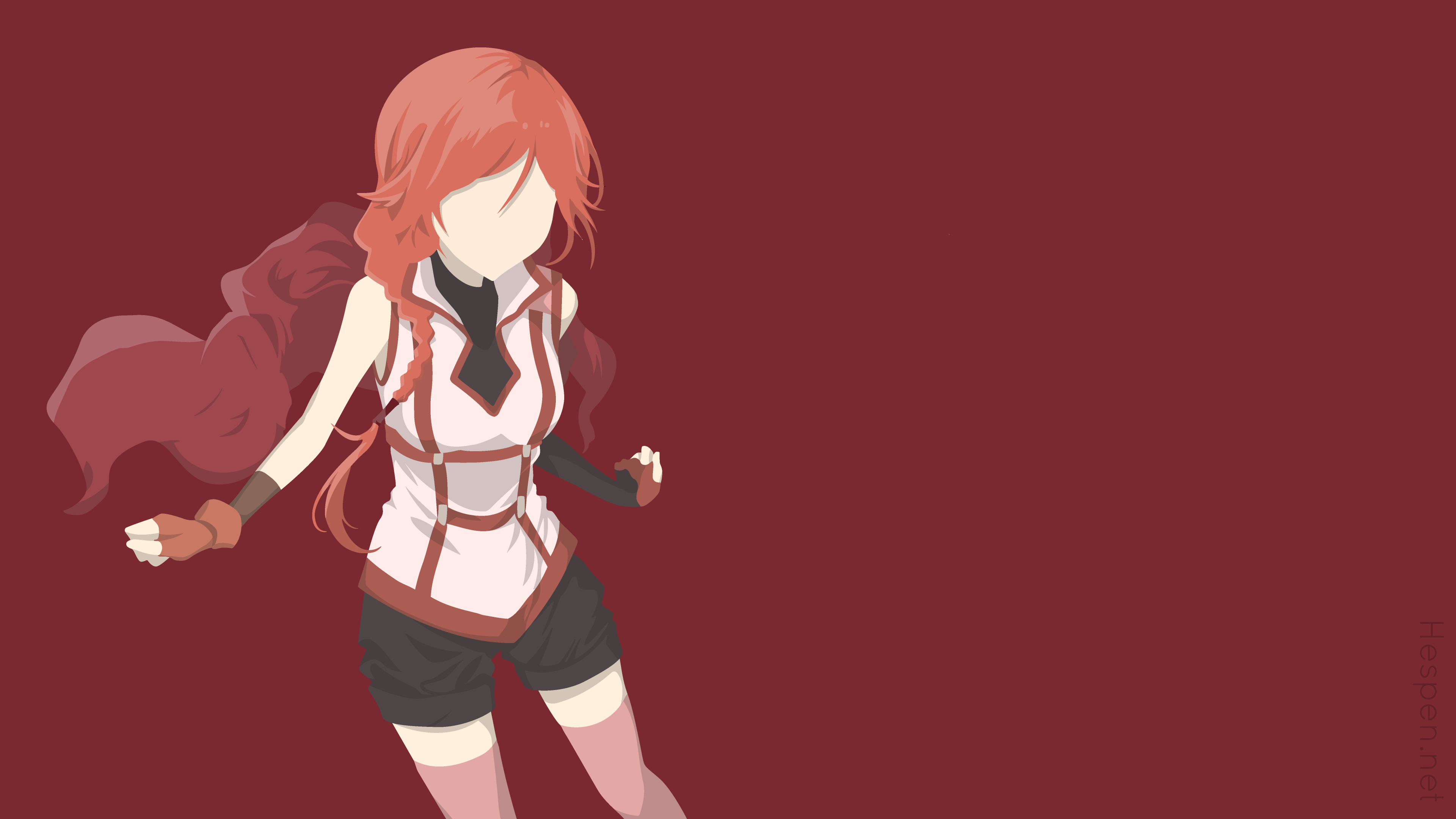 Anime 3840x2160 Hai to Gensou no Grimgar Yume (character) anime girls red background simple background redhead anime long hair