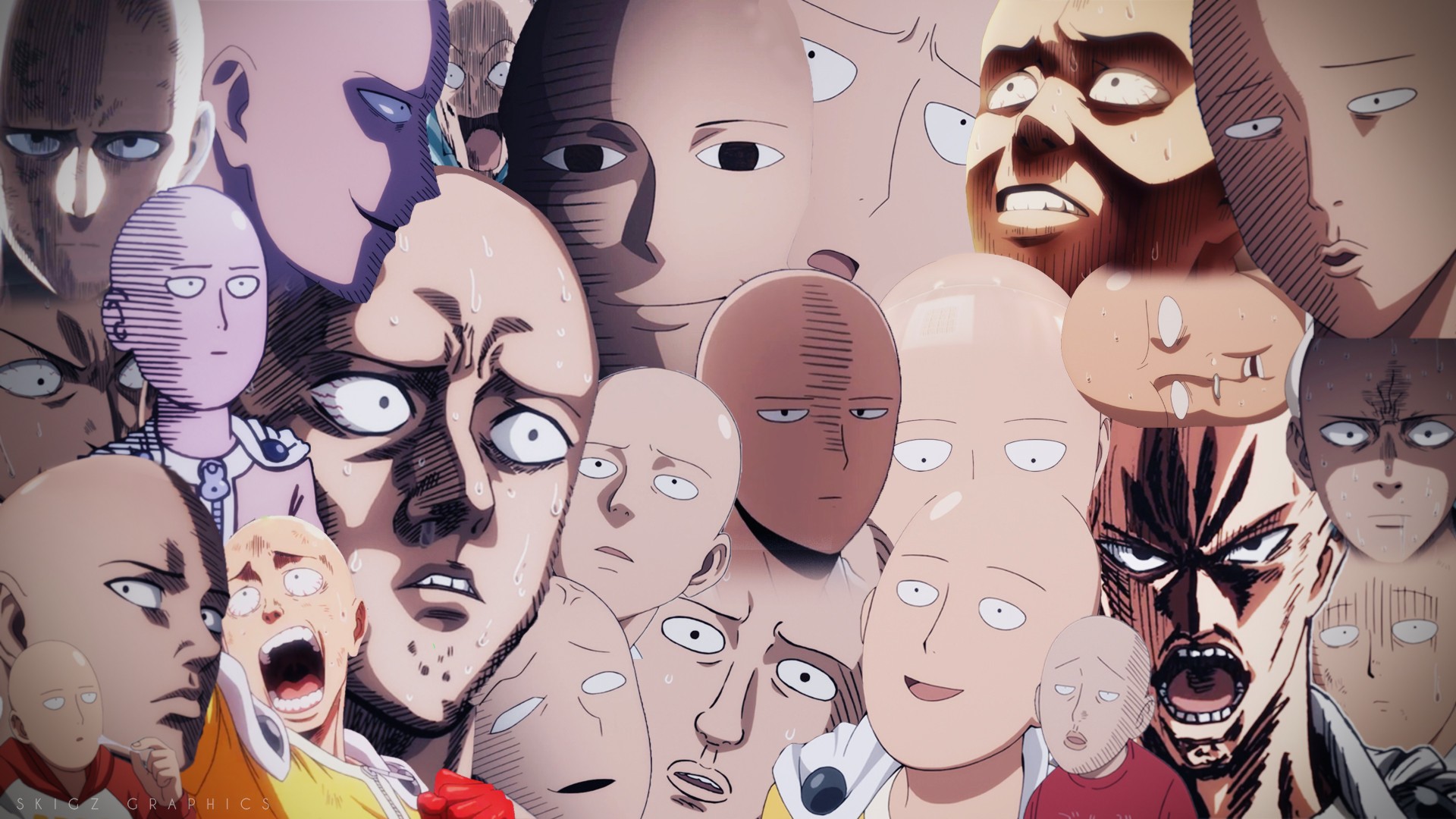 Anime 1920x1080 One-Punch Man Saitama face artwork anime boys 2D anime
