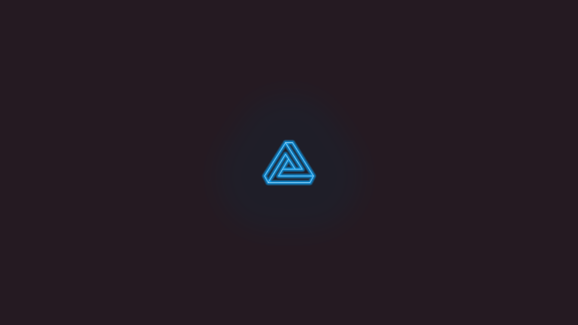 General 1920x1080 blue minimalism photoshopped Penrose triangle neon cyan