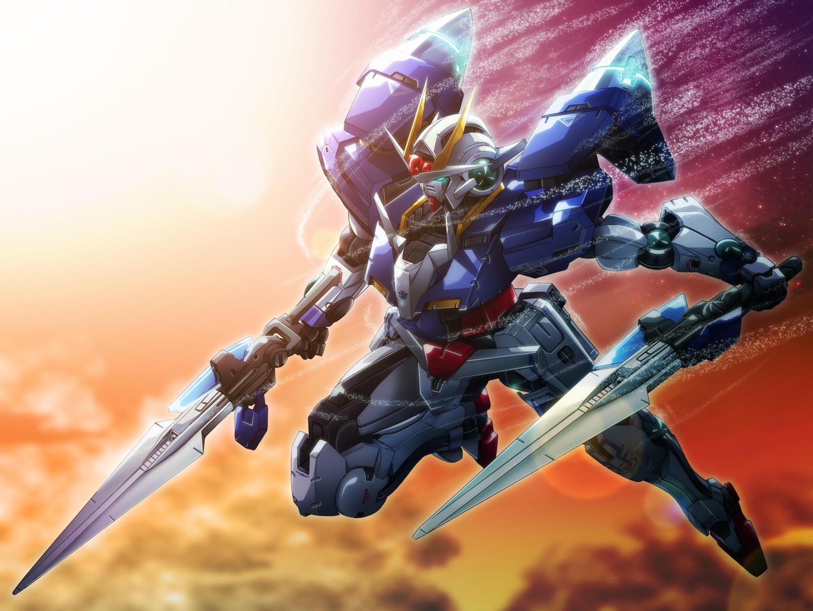 Anime 1617x1216 mechs Gundam robot Mobile Suit Gundam 00 anime 00 Gundam Super Robot Taisen