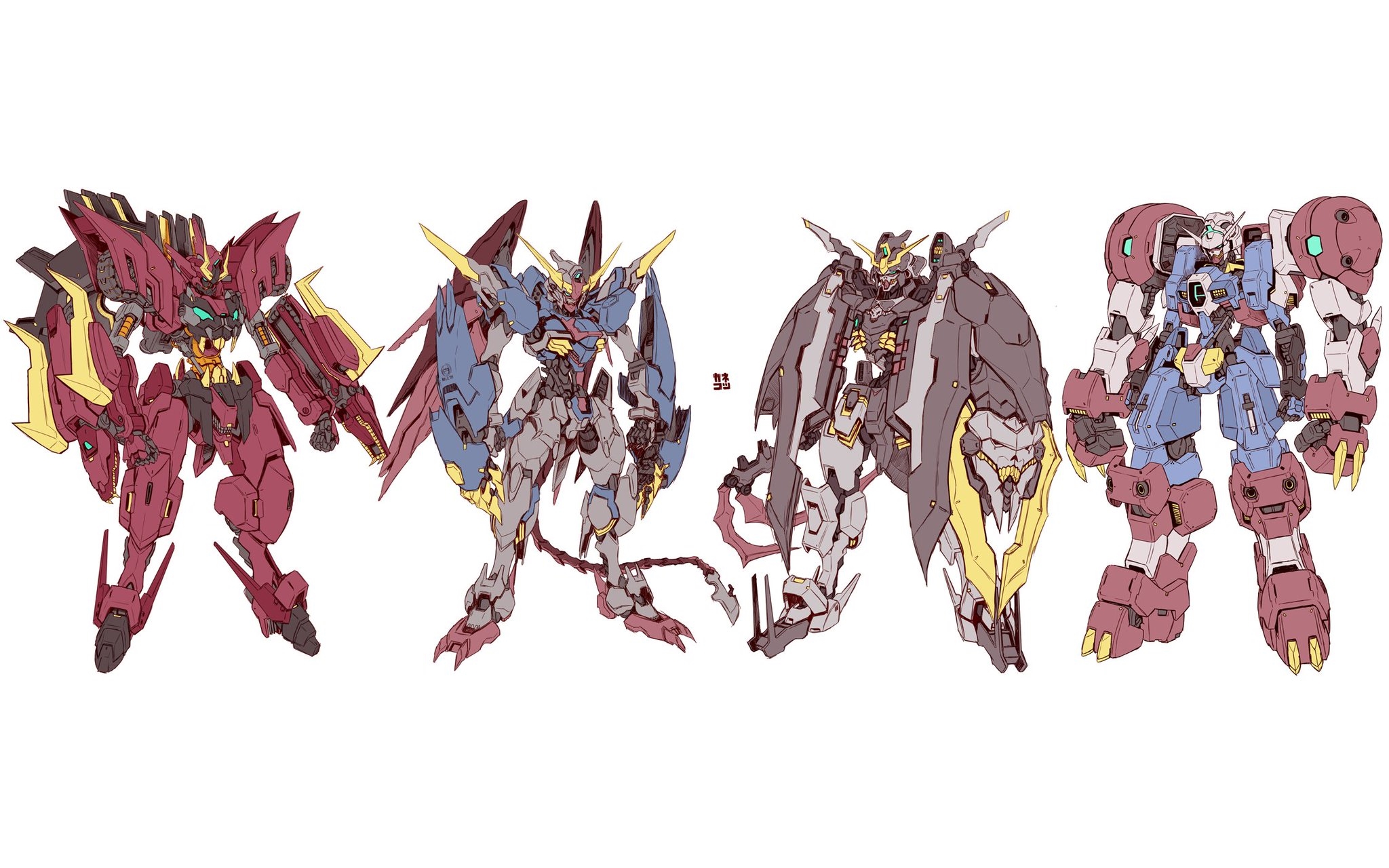 Anime 2048x1280 mechs digital art Mobile Suit Gundam Wing Mobile Suit Gundam: Iron-Blooded Orphans