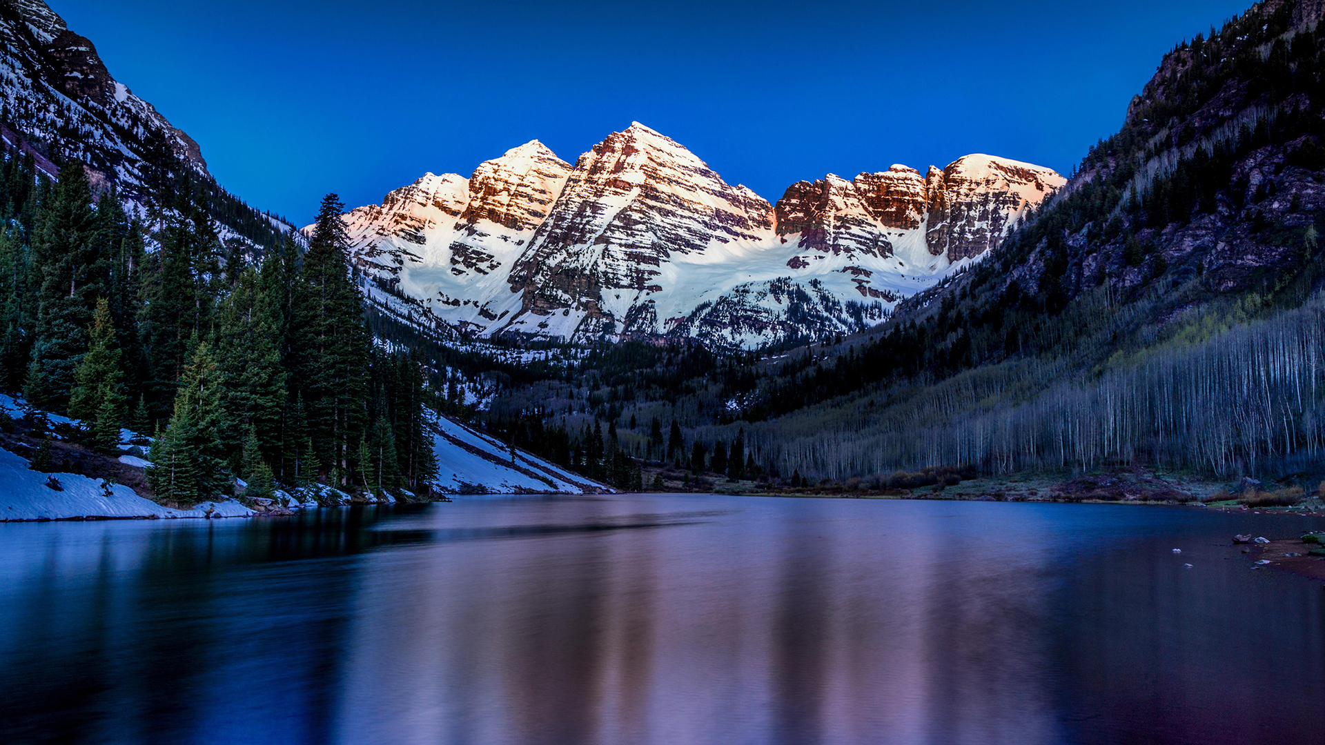 General 1920x1080 photography mountains snow Maroon Bells Colorado