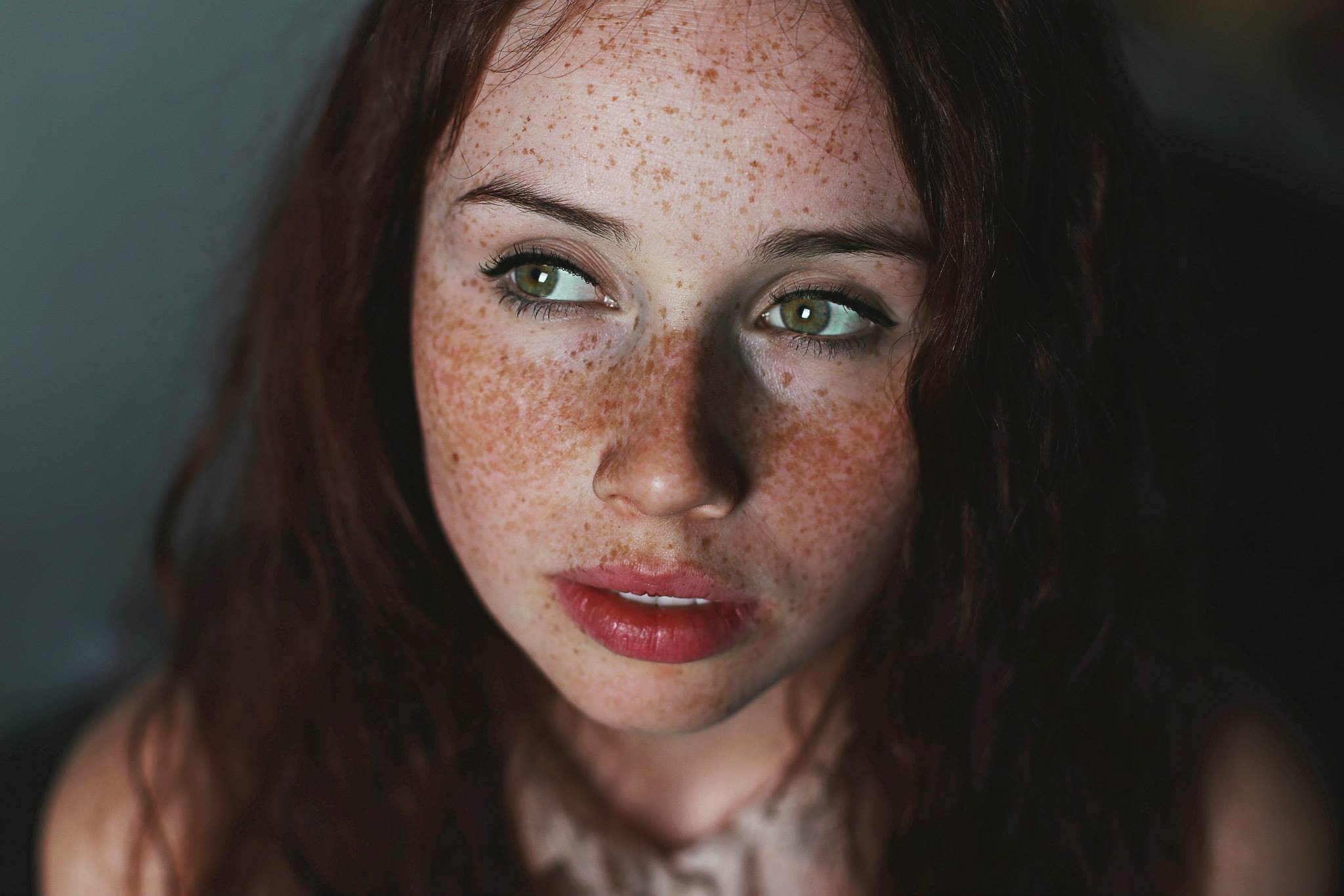 People 2048x1366 women redhead Michalina Cysarz freckles closeup