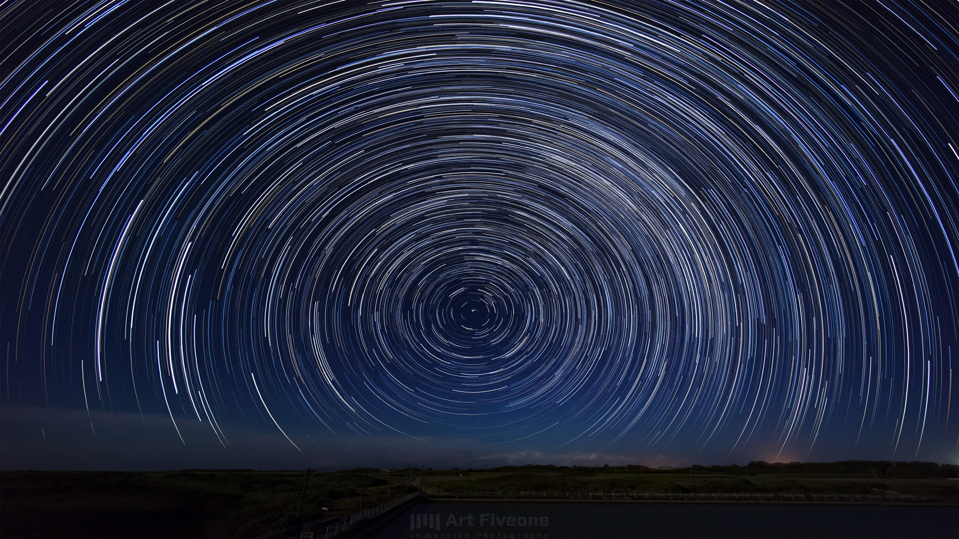 General 1920x1080 long exposure night landscape sky star trails watermarked outdoors