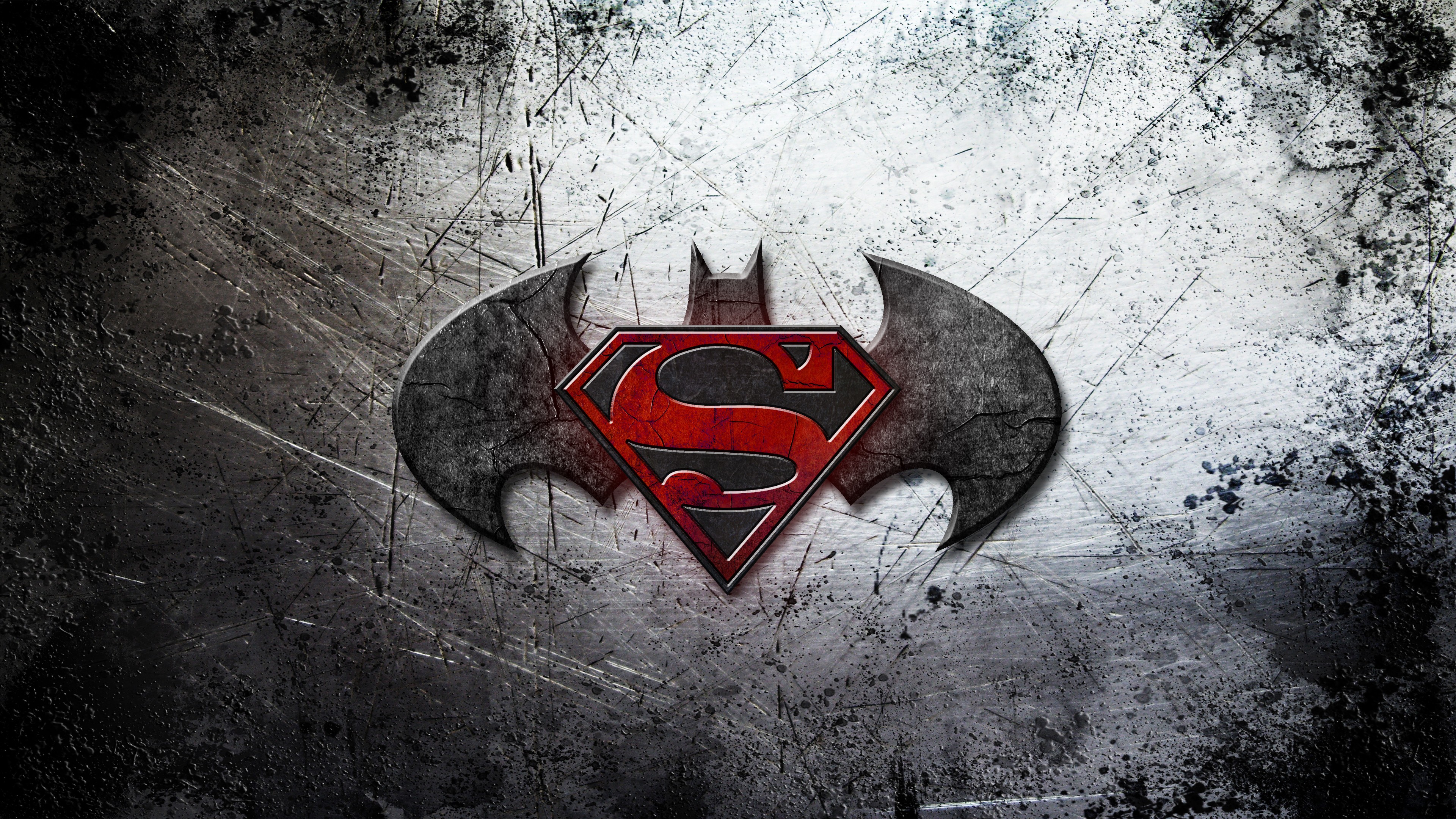 General 3840x2160 movies Batman v Superman: Dawn of Justice logo grunge superman logo Batman logo superhero DC Comics