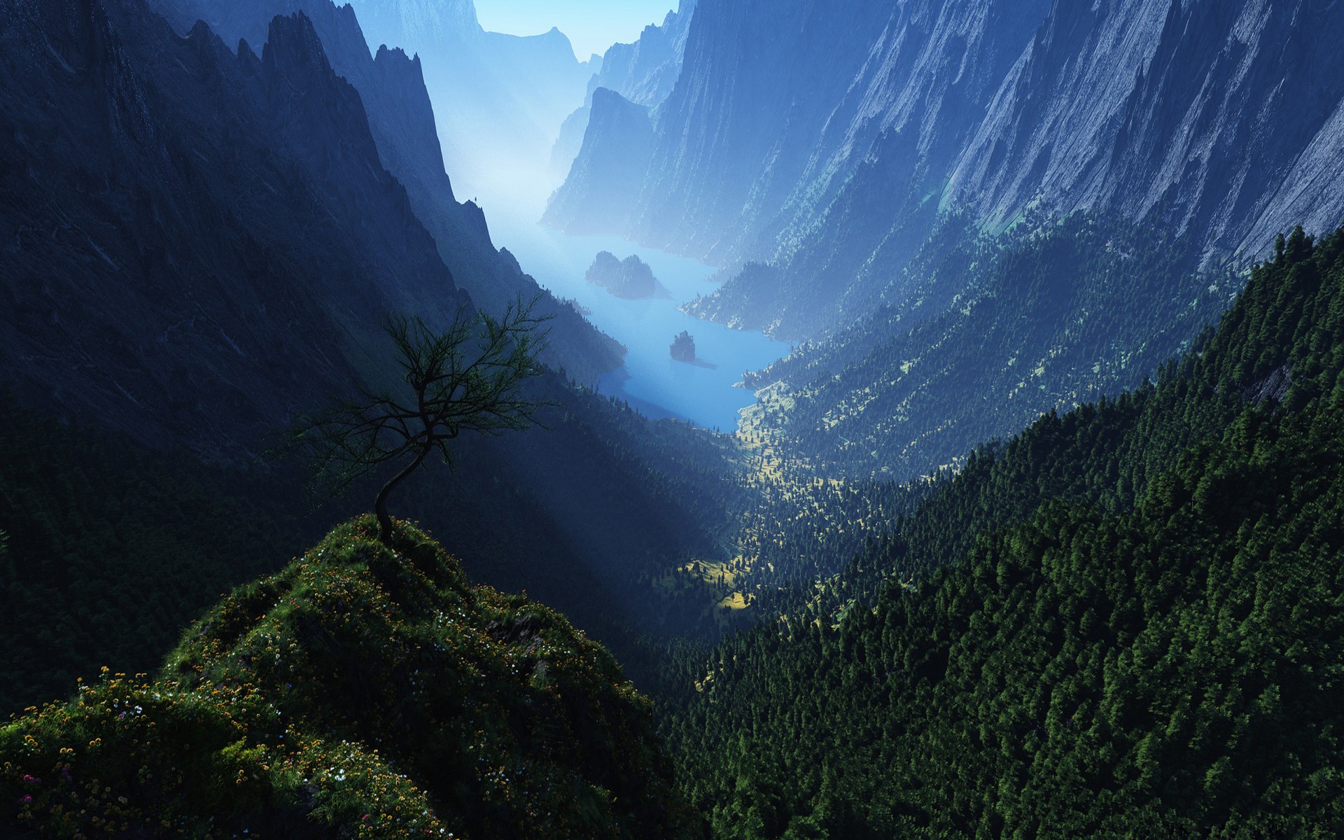 General 1920x1200 valley mountains nature landscape
