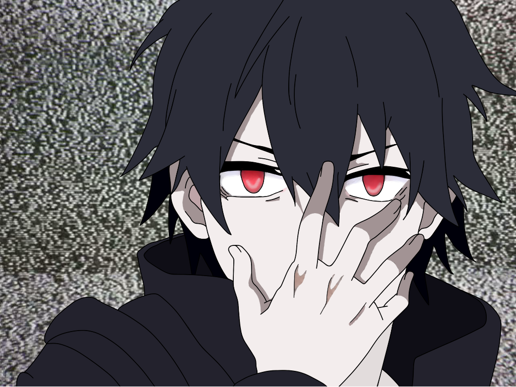 Anime 1024x768 red eyes black clothing Mekakucity  Actors Kagerou Project
