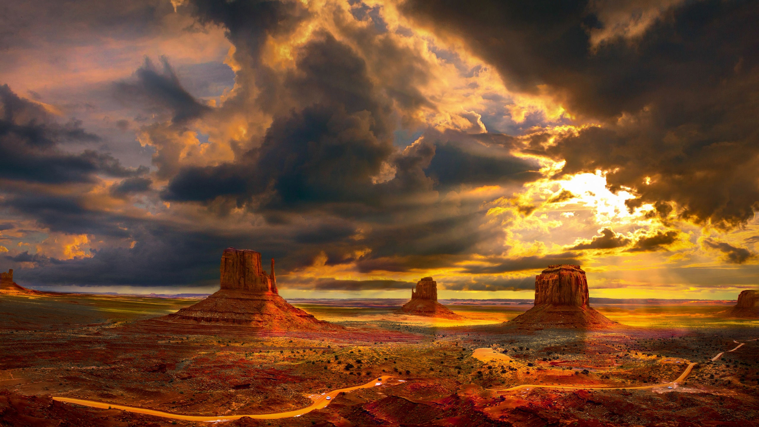 General 2560x1440 landscape nature sky clouds Arizona Monument Valley