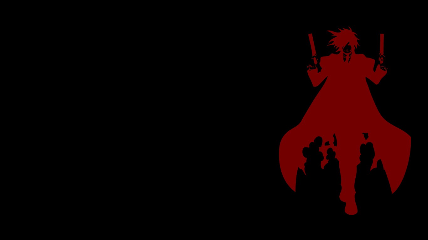 Anime 1366x768 anime Hellsing Alucard black background