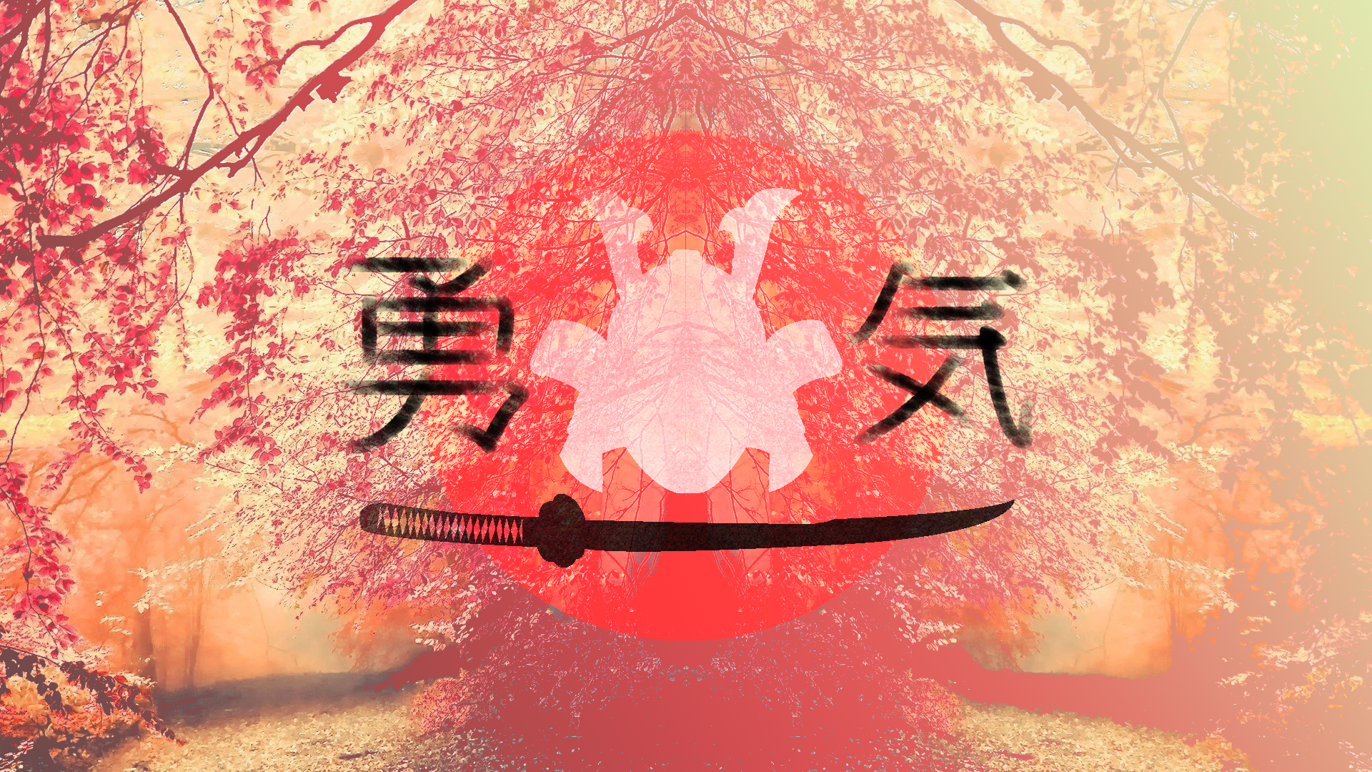 General 1920x1080 pink samurai kanji Japan