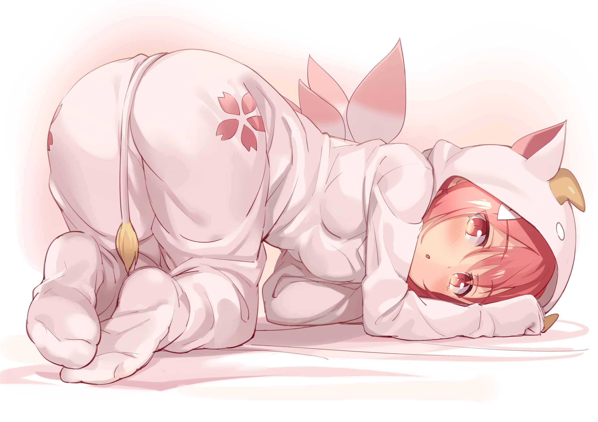 Anime 2400x1694 bent over in bed loli