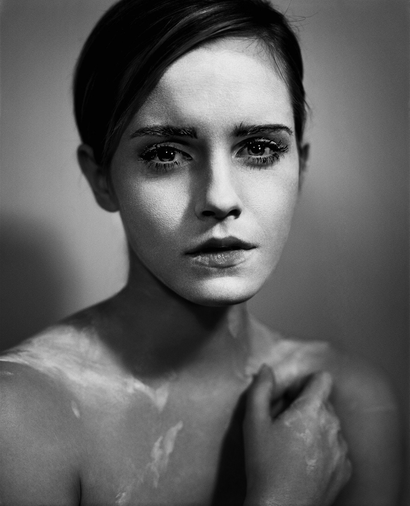 People 1438x1772 women actress brunette portrait portrait display face Vincent Peters sad Emma Watson monochrome British women