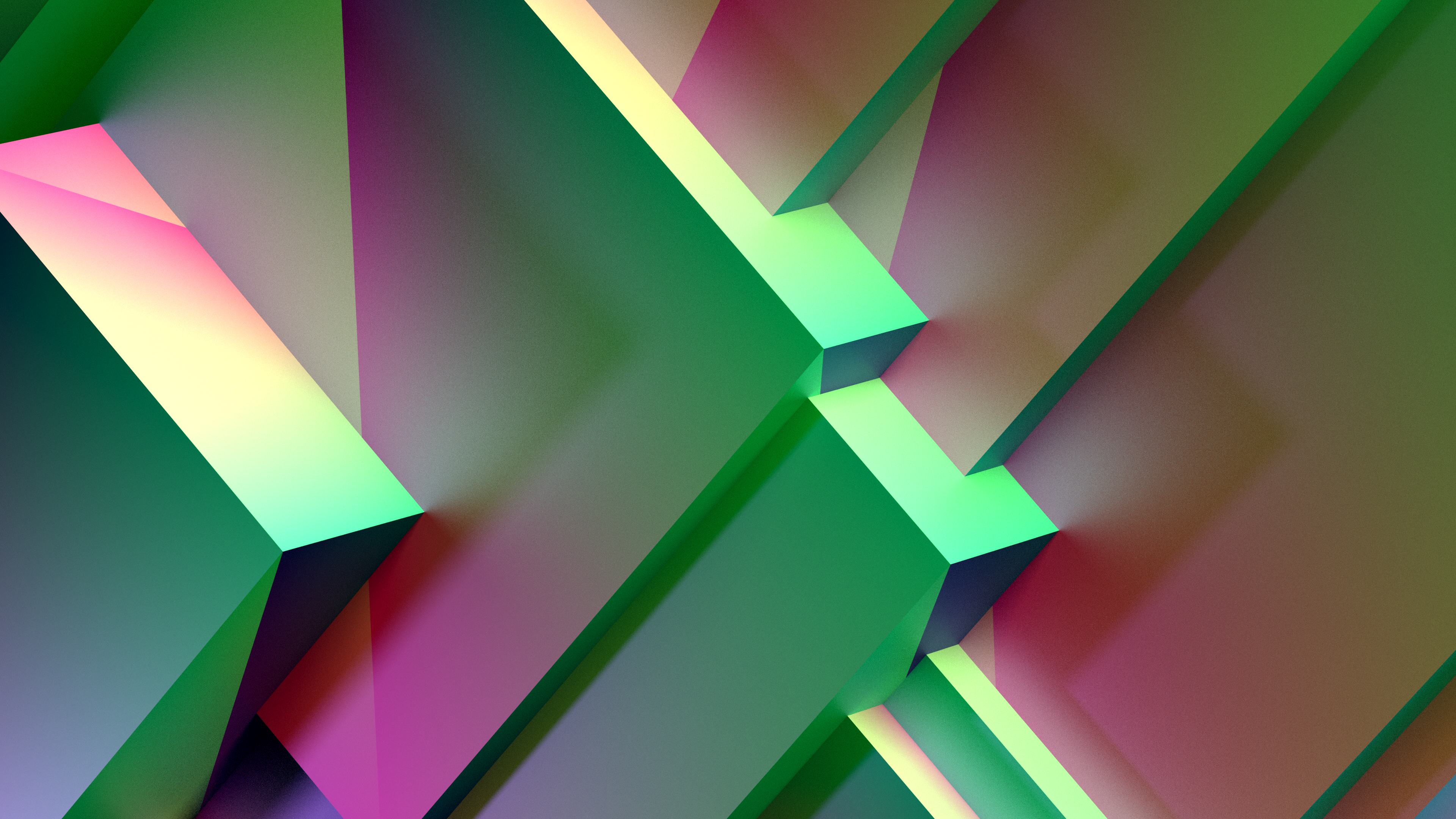 General 3840x2160 Blender melons pink green modern geometry square cube CGI 3D Blocks abstract 3D Abstract