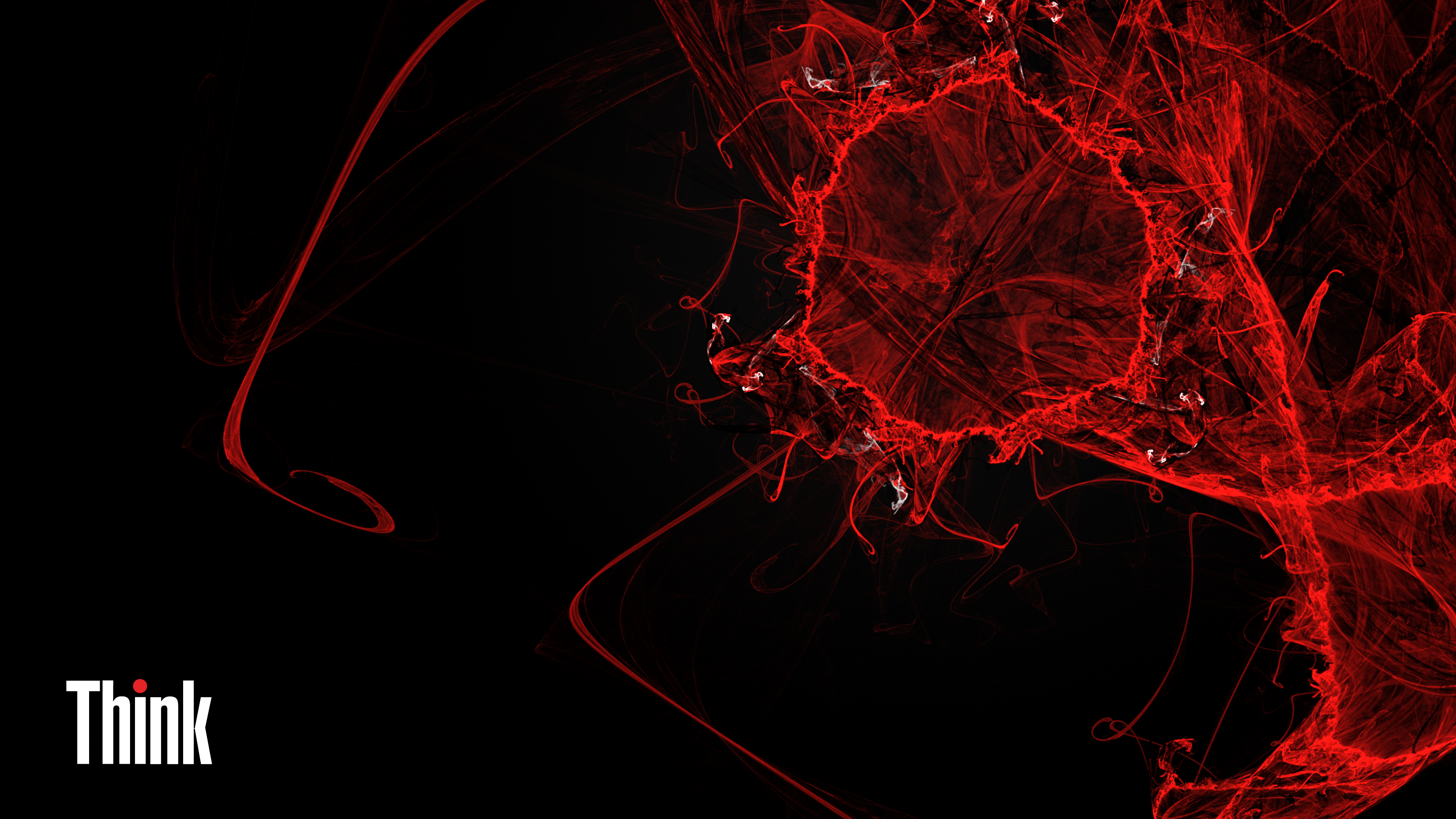 General 3840x2160 3D fractal Apophysis ThinkPad black background shapes swirls simple background