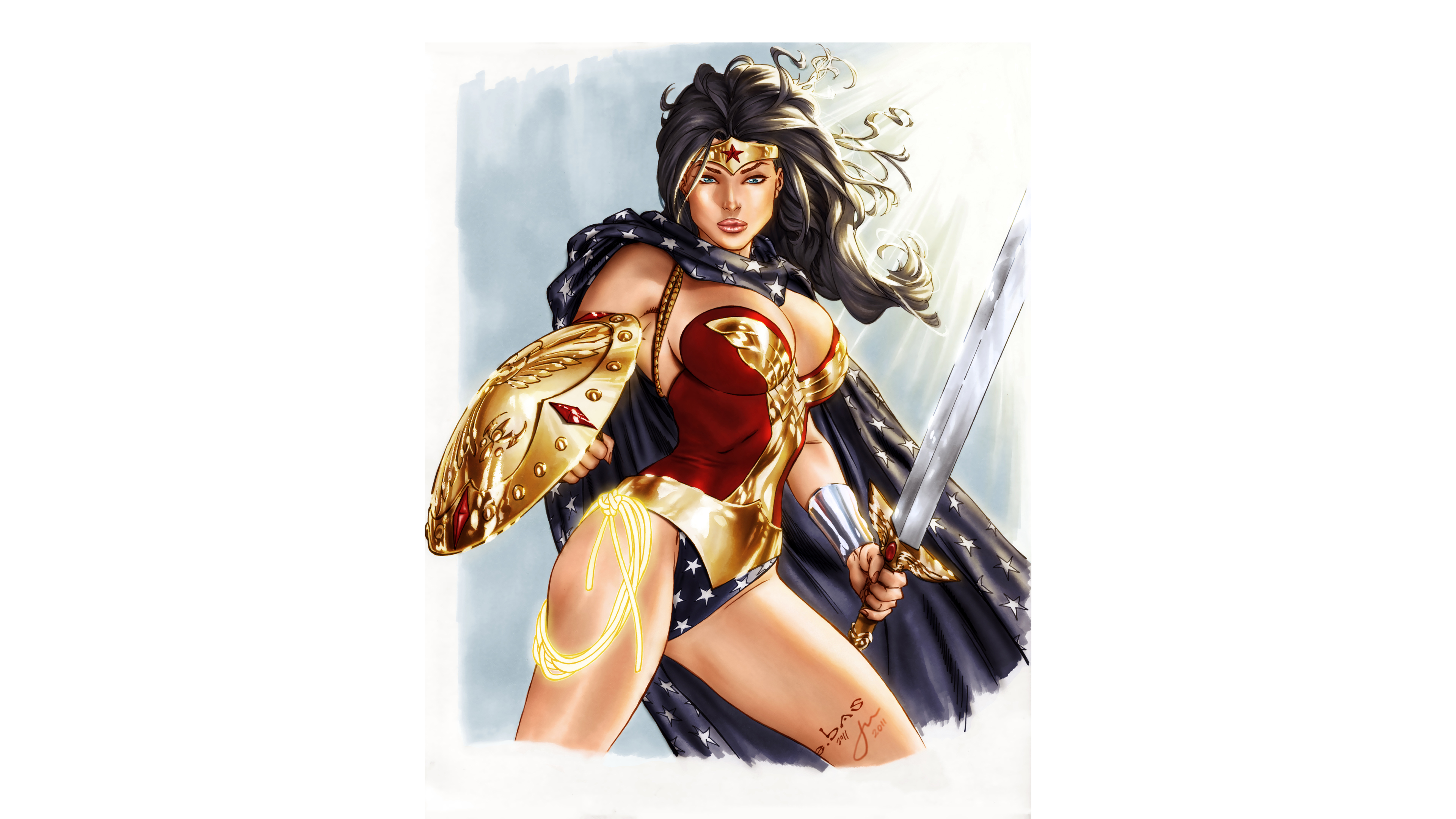 General 3840x2160 Wonder Woman DC Comics illustration simple background