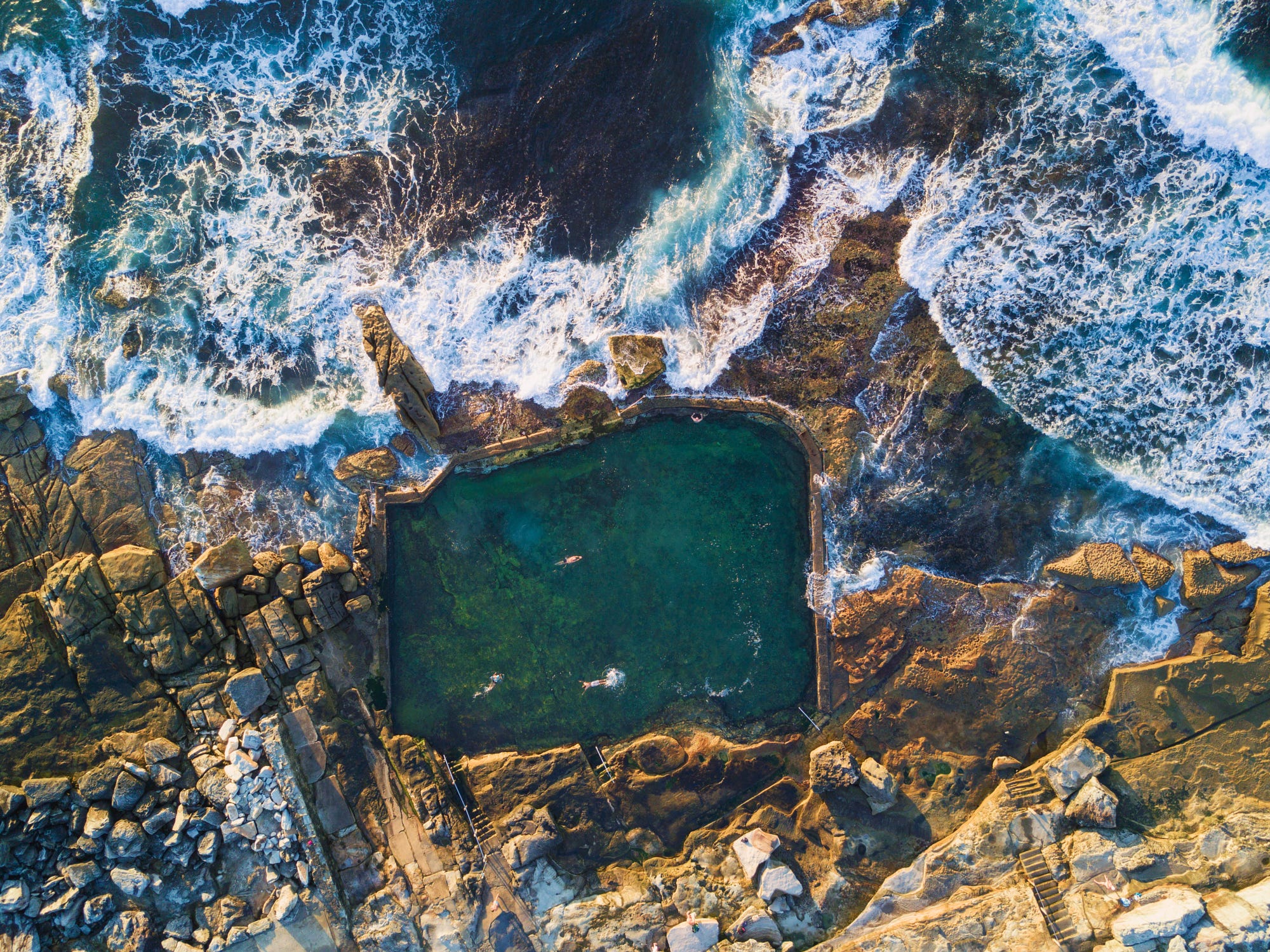 General 2000x1499 nature landscape Australia waves swimming rocks south australia aerial view