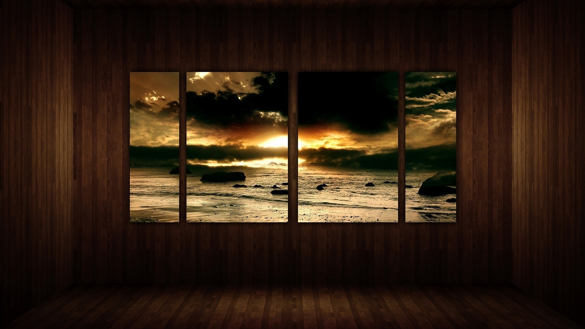 General 1920x1080 window shore rocks water sunset landscape room