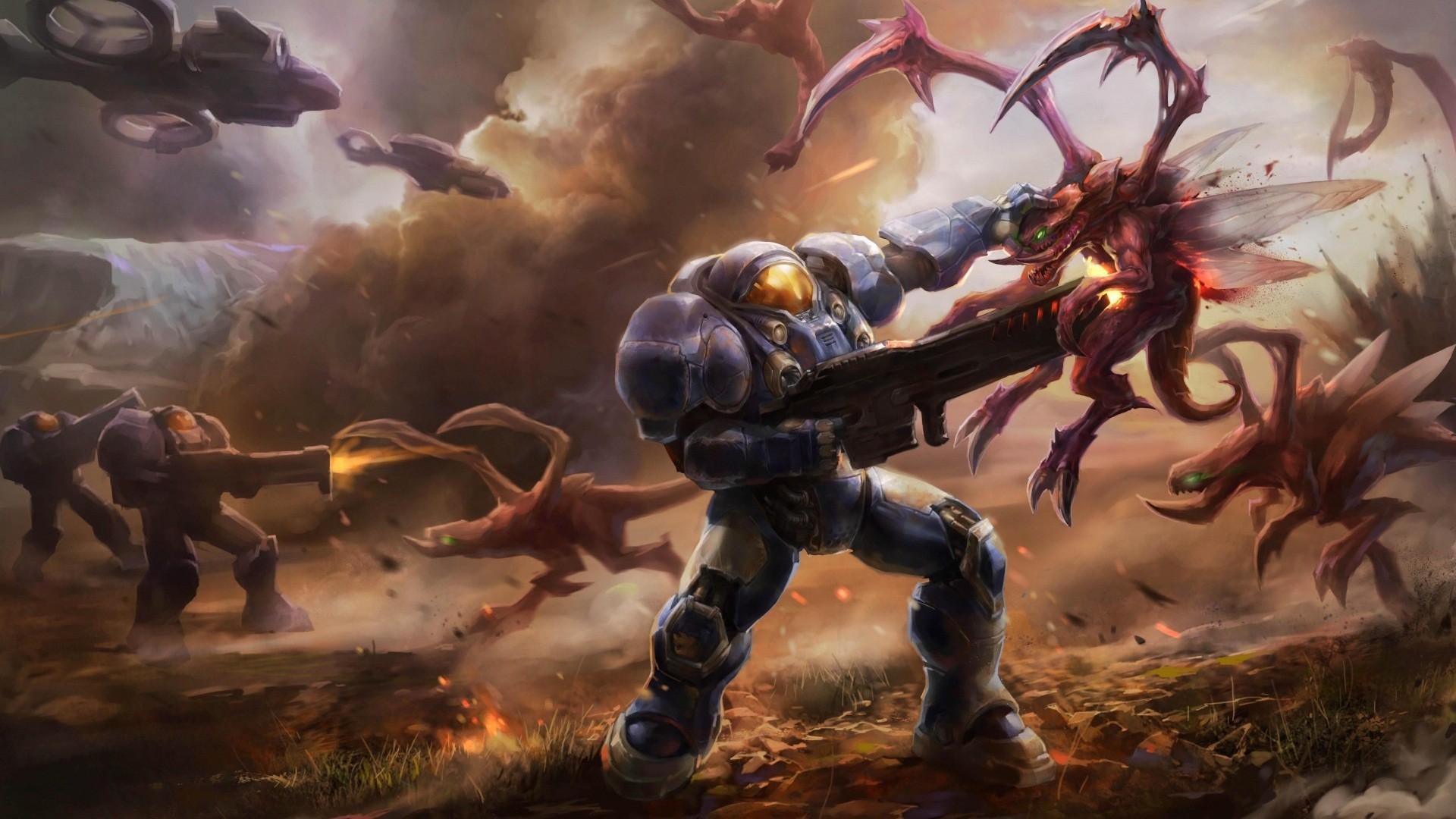 General 1920x1080 Starcraft II Blizzard Entertainment PC gaming battle video game art Zerg