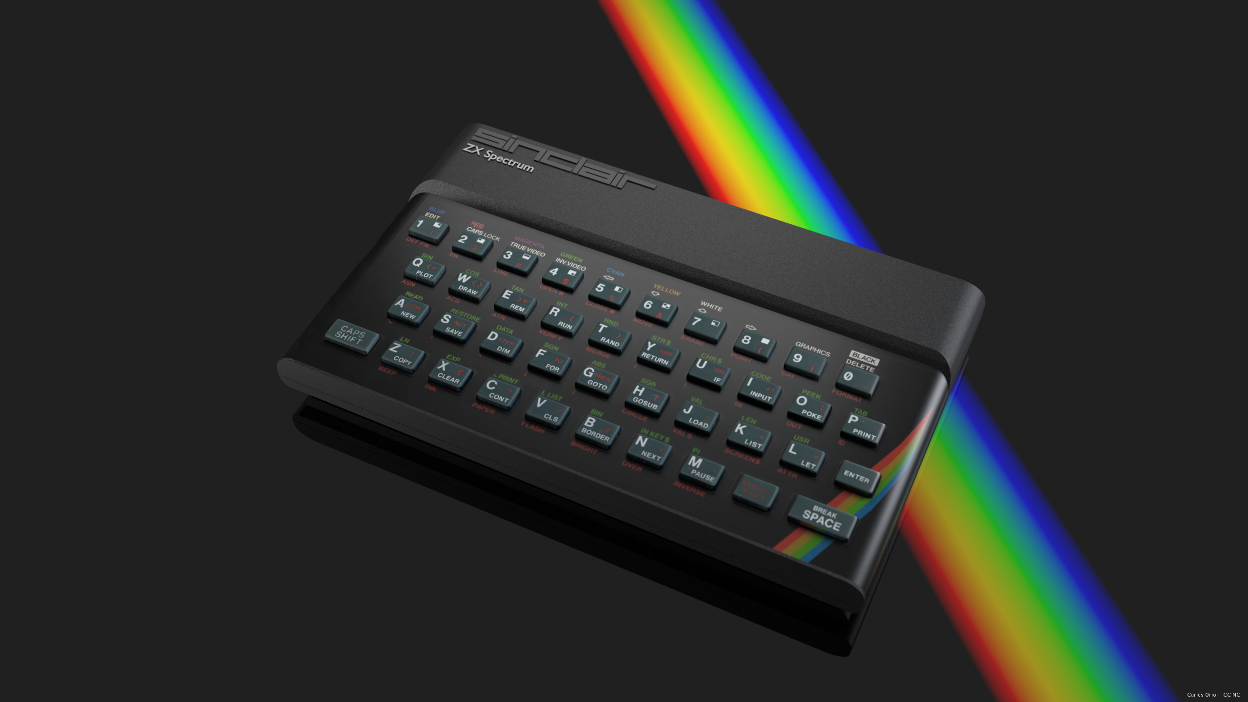 General 2560x1440 Zx Spectrum  keyboards technology closeup simple background digital art watermarked