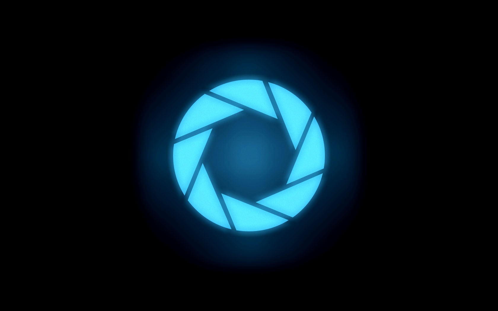 General 1680x1050 Portal (game) Aperture Laboratories logo Valve Corporation Portal 2 cyan black background