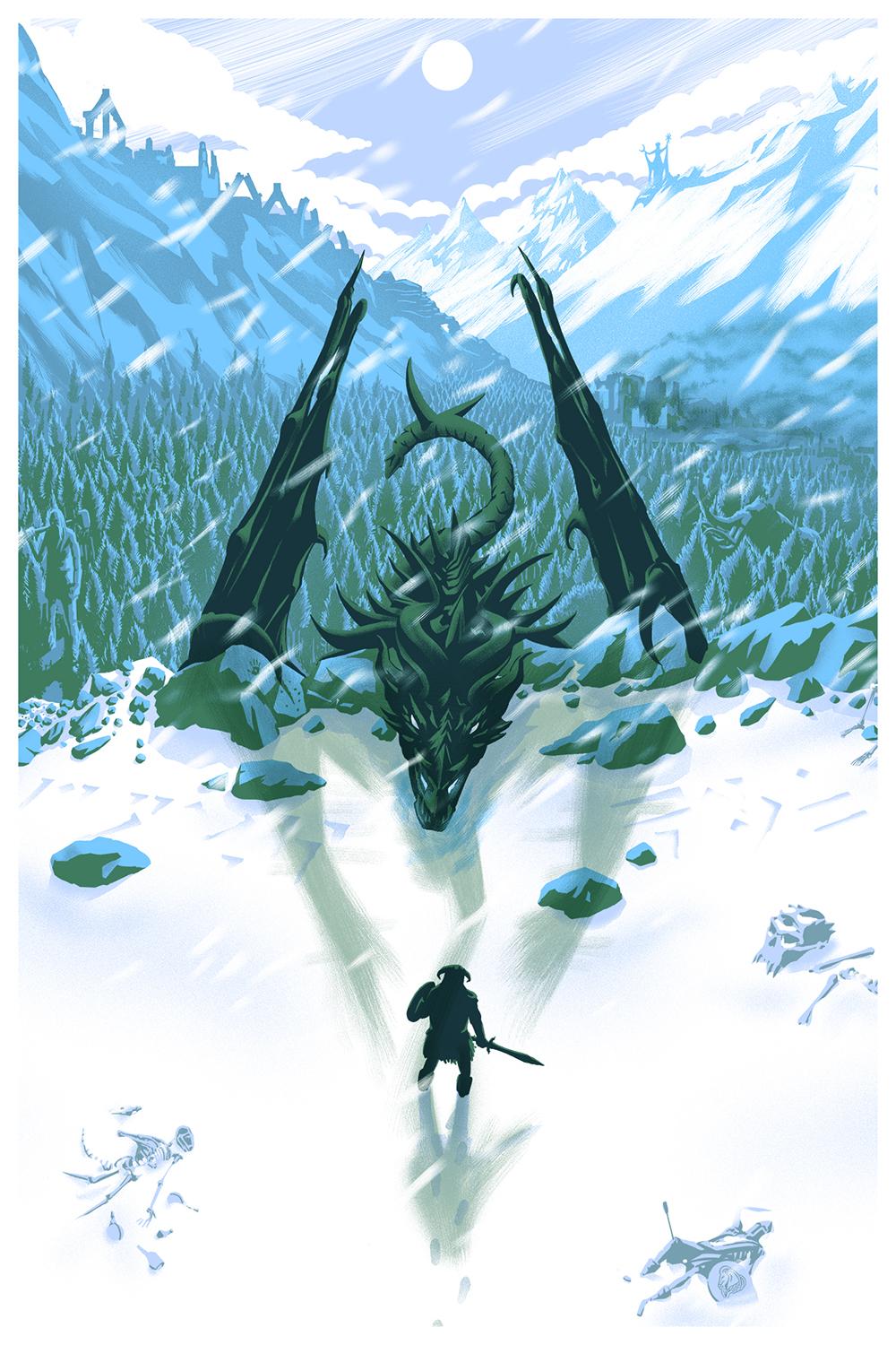 General 1000x1500 digital art artwork portrait video games The Elder Scrolls V: Skyrim snow dragon The Elder Scrolls dovahkiin Dovakhiin portrait display