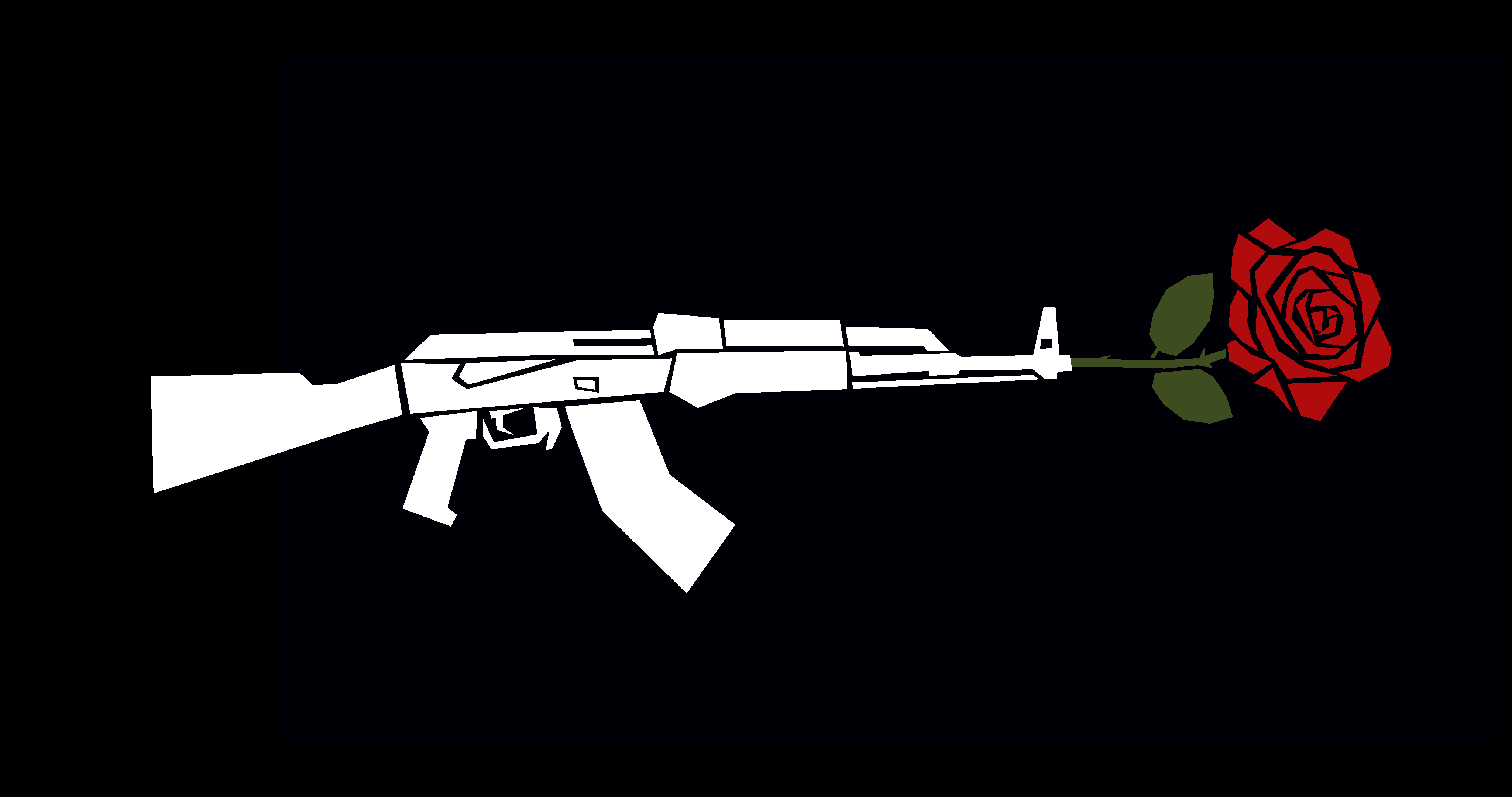 General 4096x2160 Ahoy rose AK-47 simple background assault rifle Russian/Soviet firearms