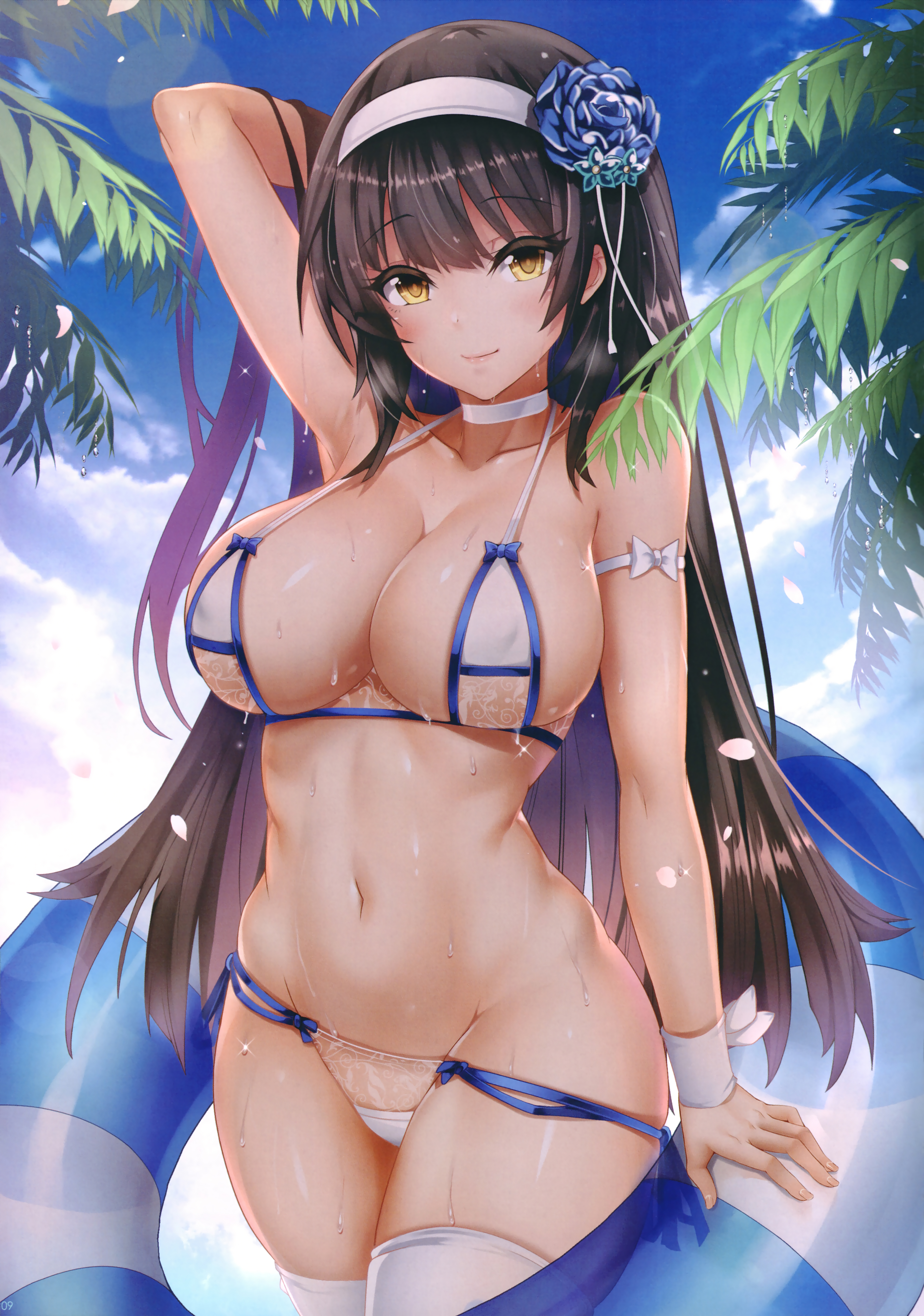 Anime 4255x6059 anime girls simple background bikini big boobs qbz-95 (Girls Frontline) Girls Frontline Oni-noboru