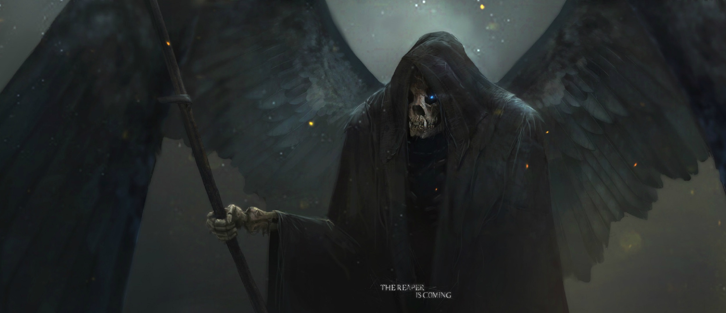 General 2500x1080 fantasy art skull Grim Reaper dark fantasy