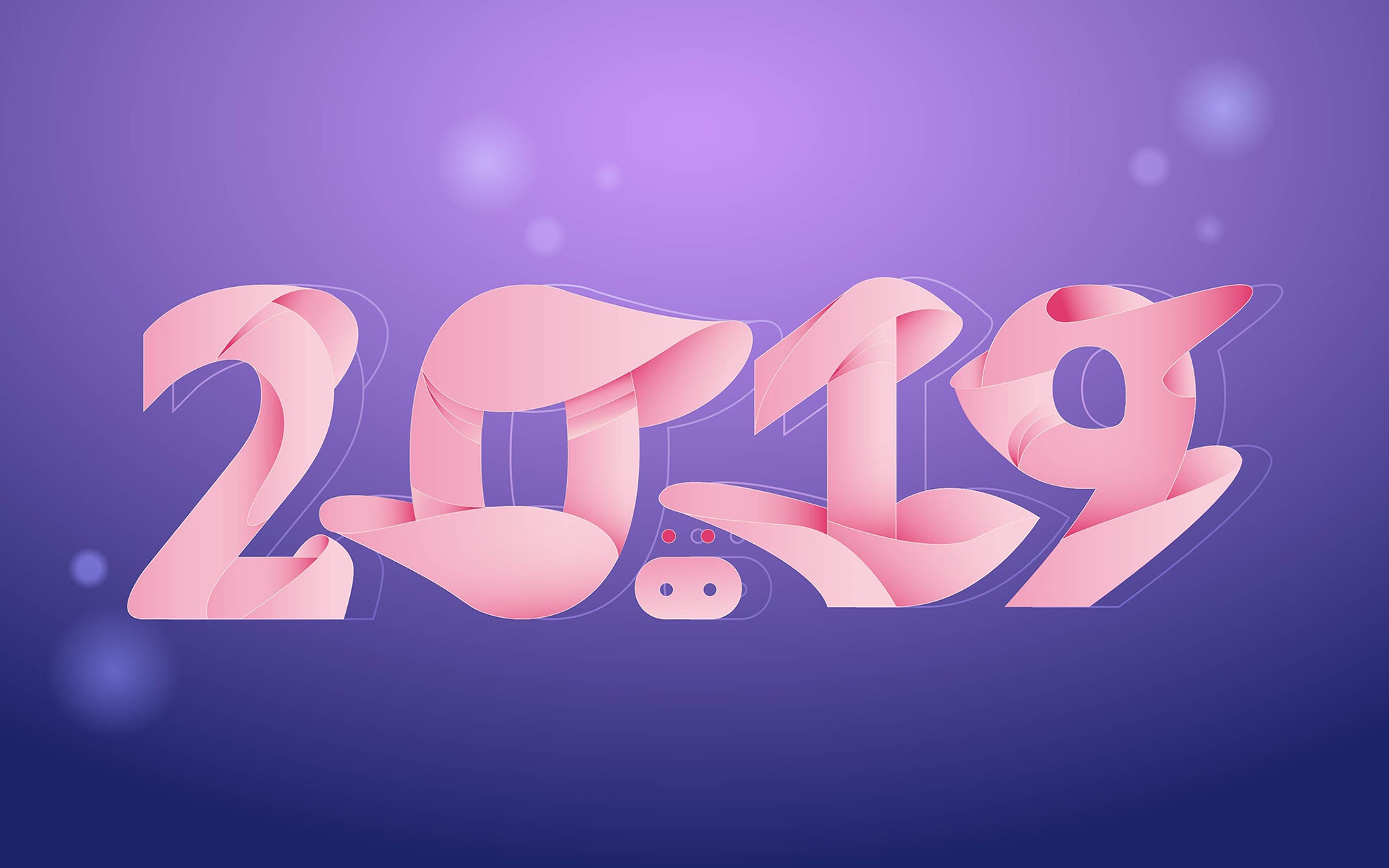 General 2048x1280 2019 (year) numbers purple background simple background