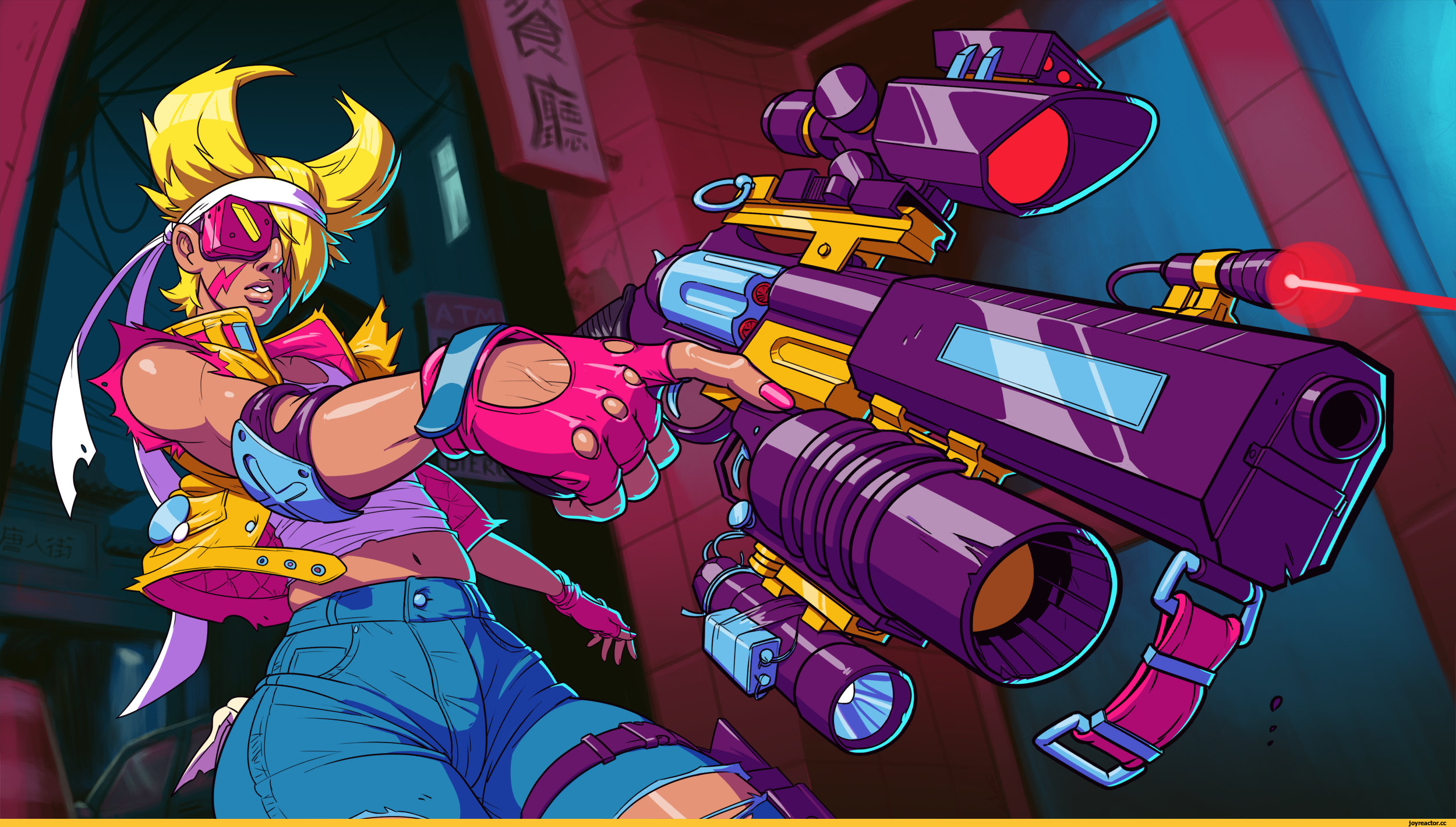 General 2500x1420 digital art women weapon cyberpunk fantasy girl shooting futuristic