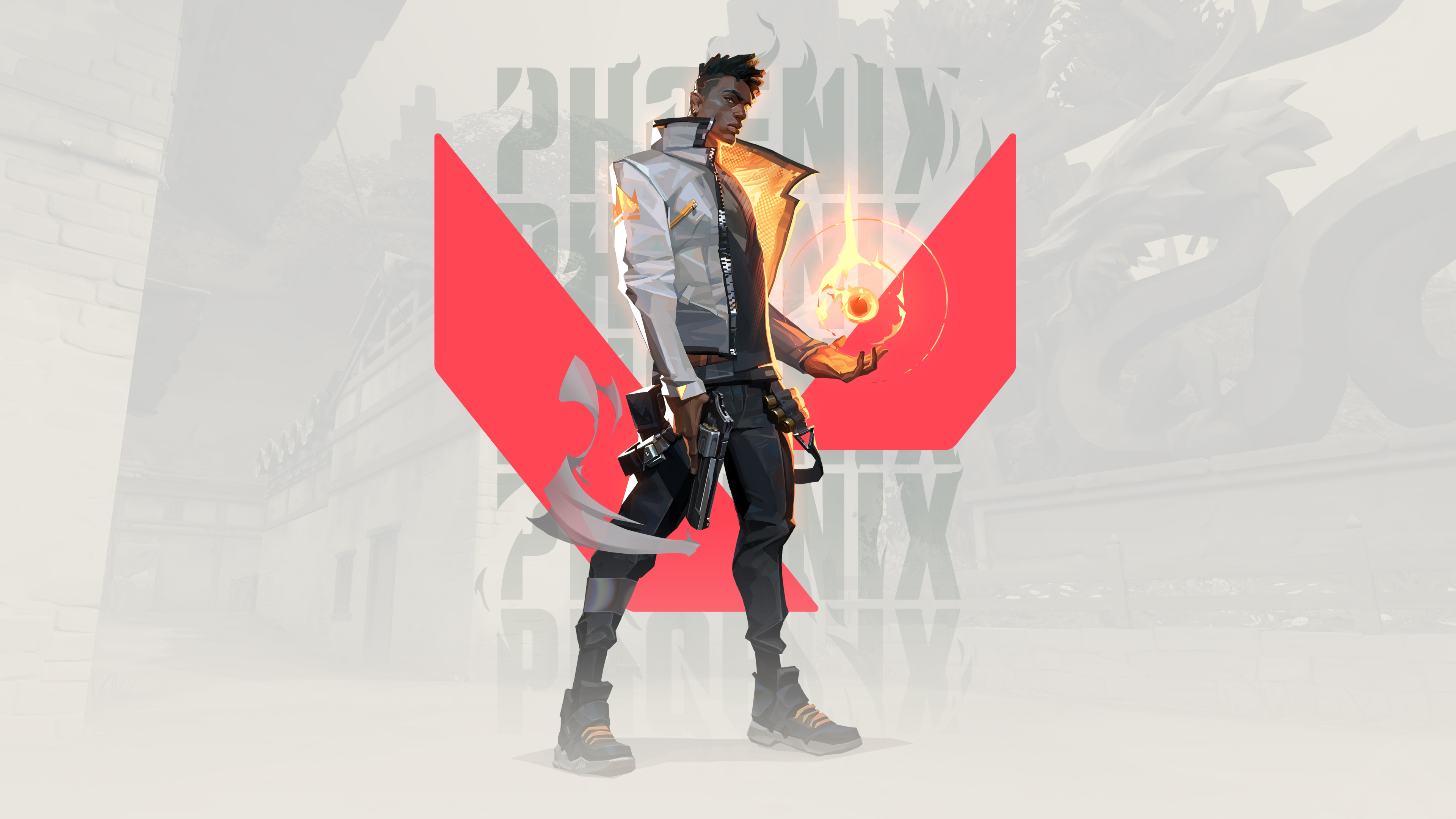 General 3840x2160 Valorant phoenix (valorant) Riot Games video games gun pistol sneakers black hair video game characters