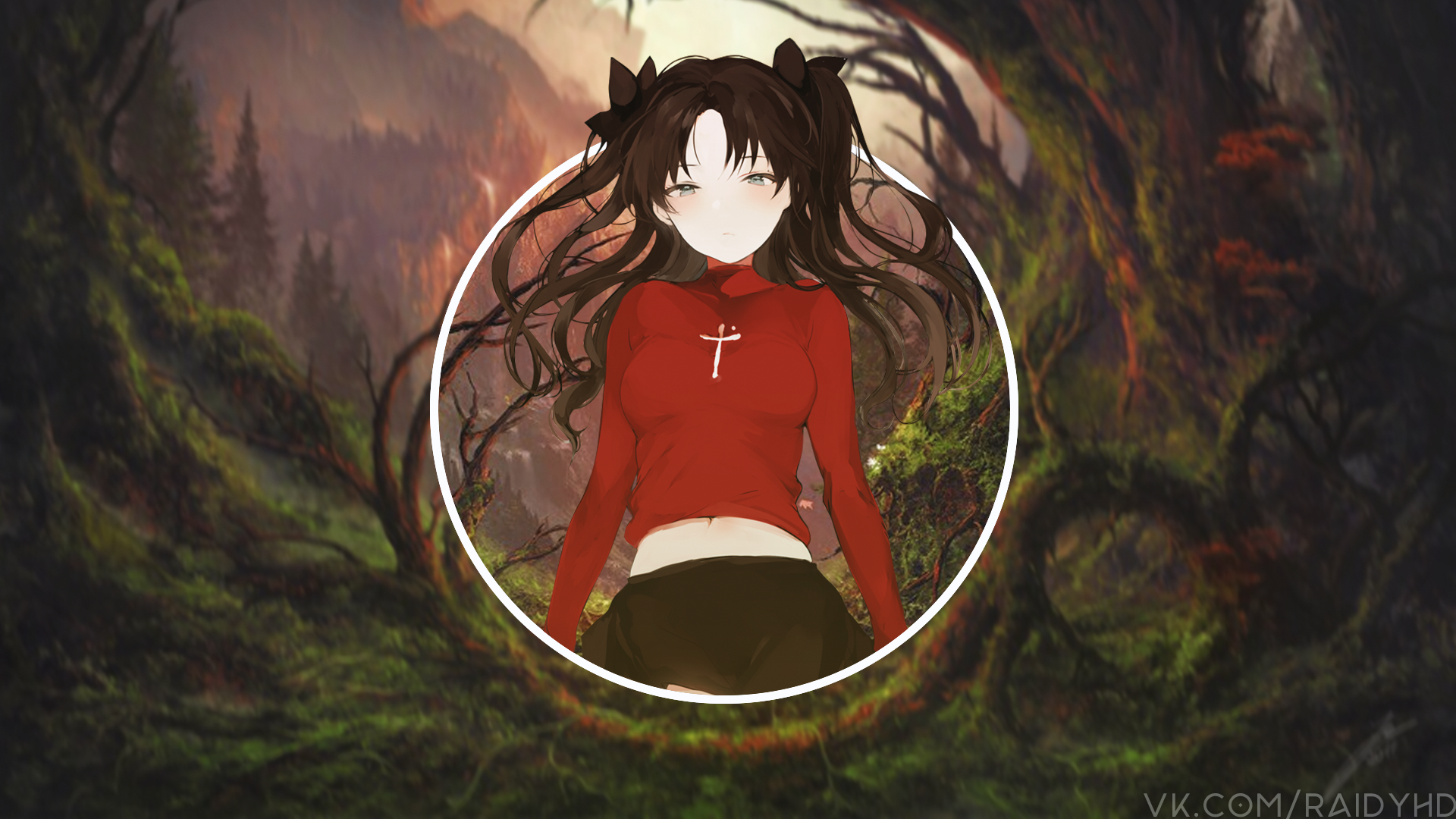 Anime 1920x1080 anime girls anime picture-in-picture Fate series Fate/Stay Night Tohsaka Rin