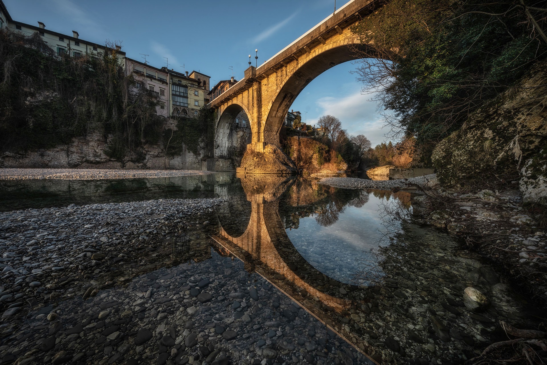 General 1920x1280 Italy bridge water town outdoors reflection