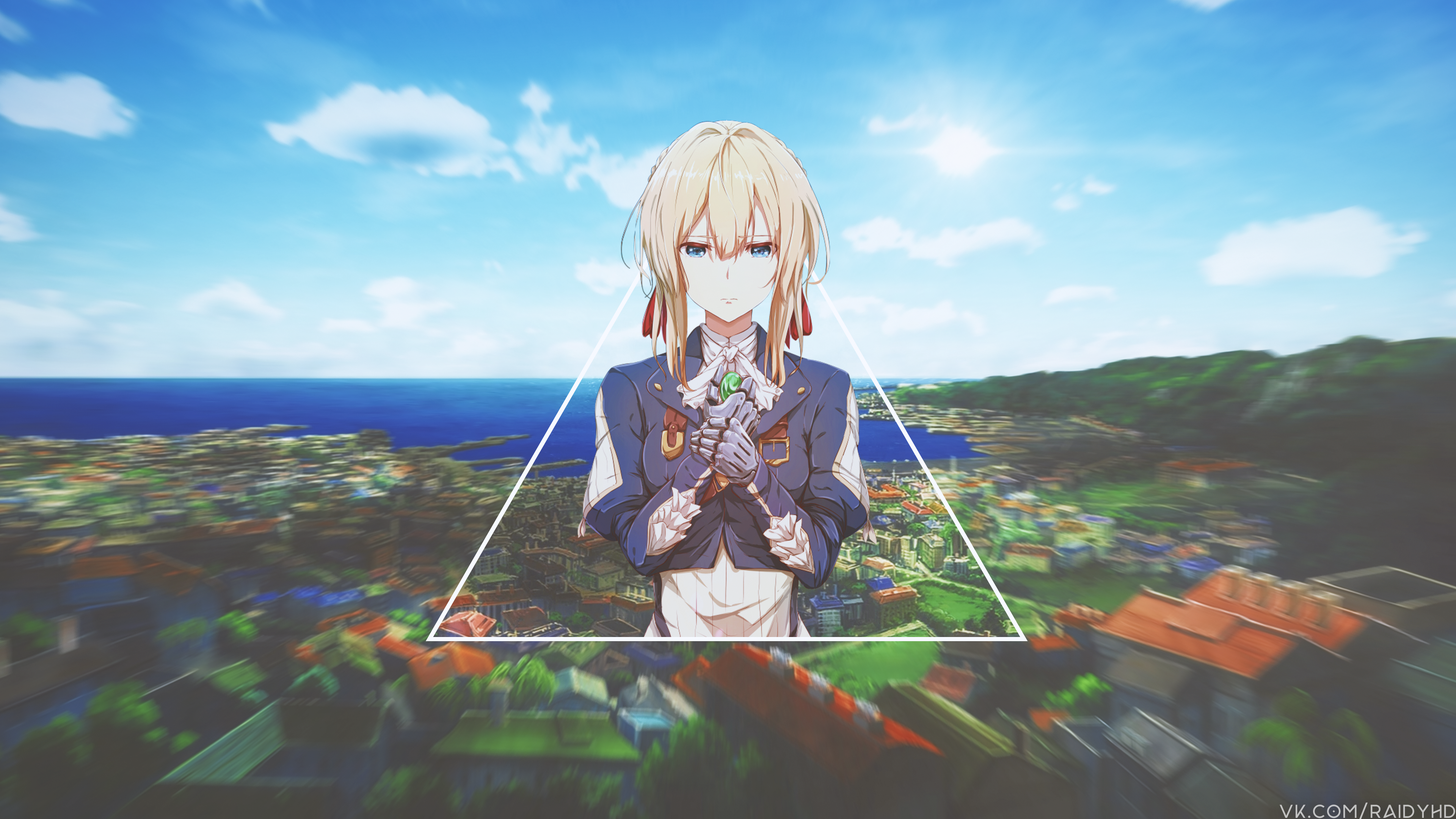 Anime 3840x2160 anime anime girls picture-in-picture Violet Evergarden Gilbert Bougainvillea