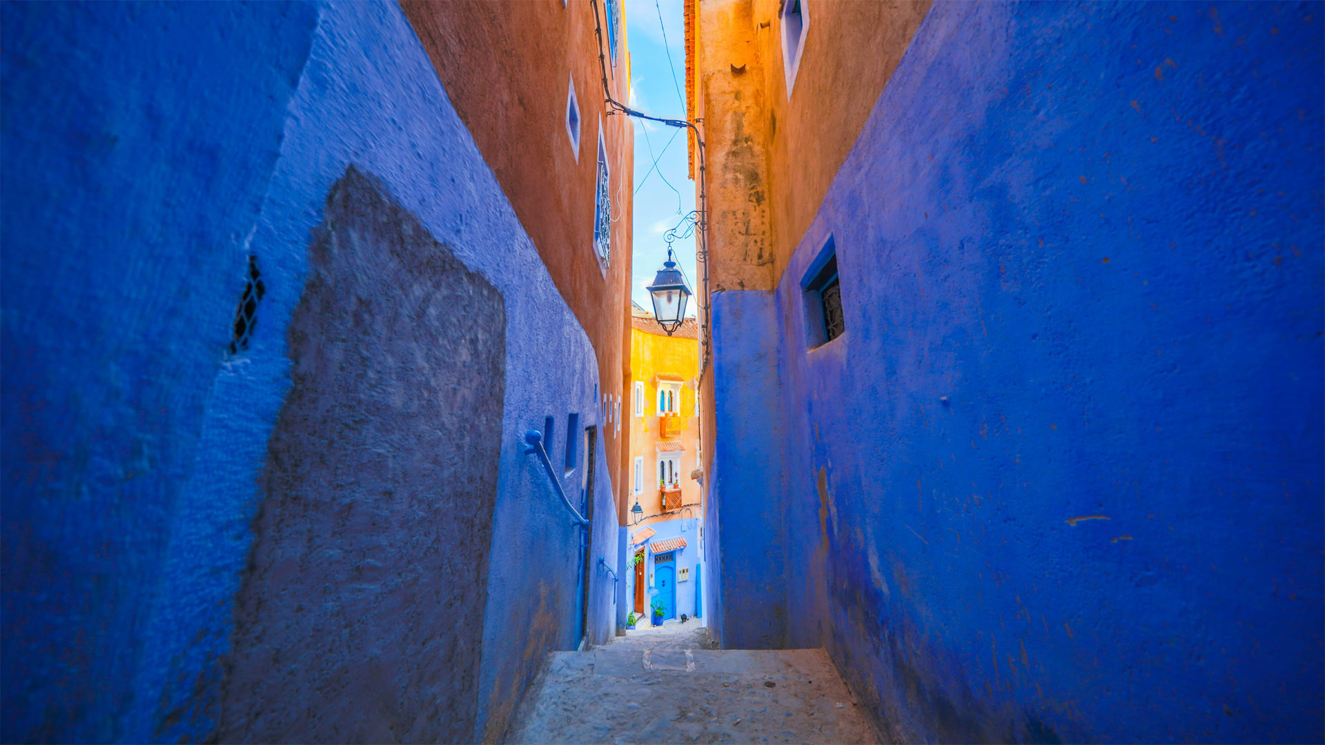 General 1920x1080 Morocco city building street blue alleyway