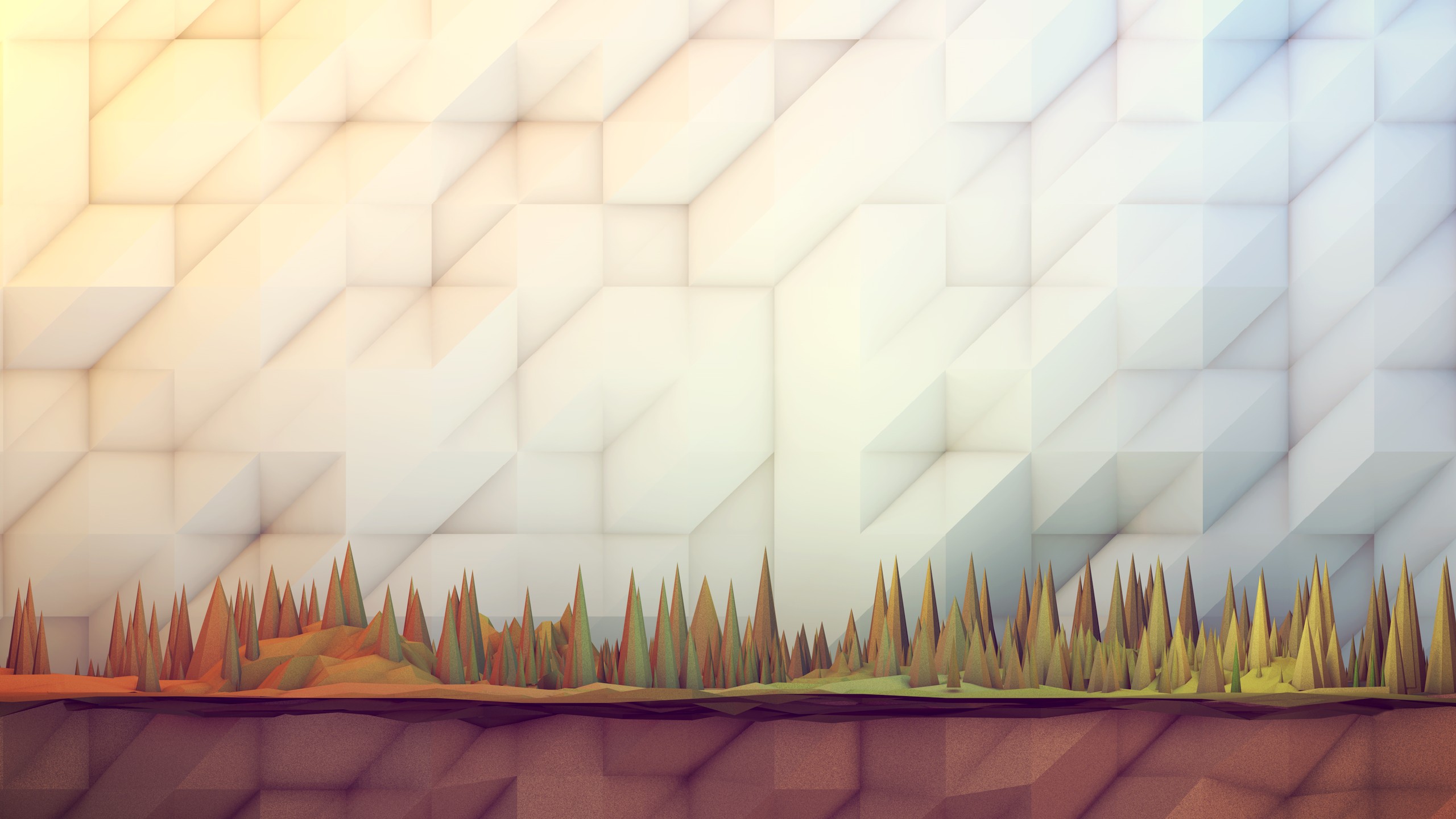 General 2560x1440 geometry low poly trees
