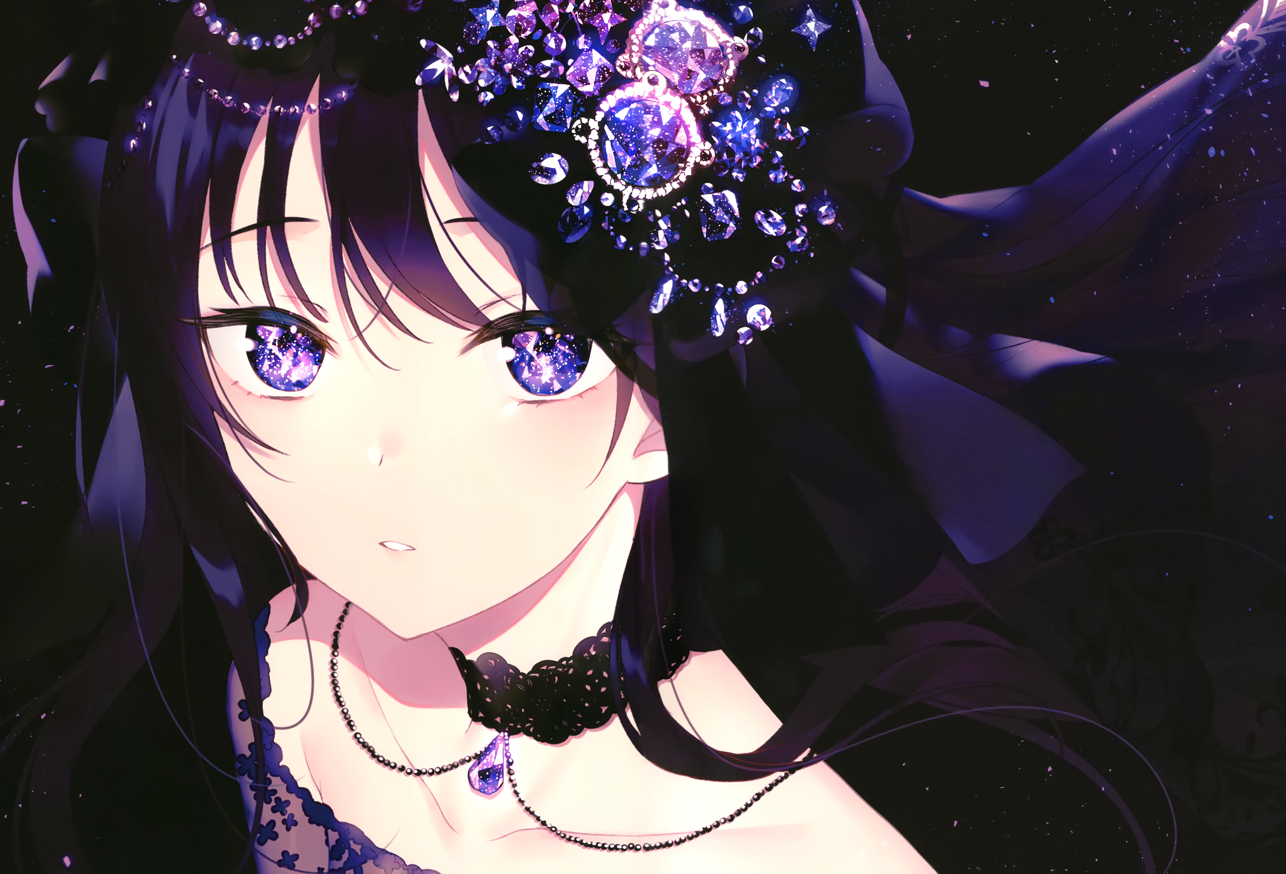 Anime 4240x2881 dark hair purple eyes anime anime girls