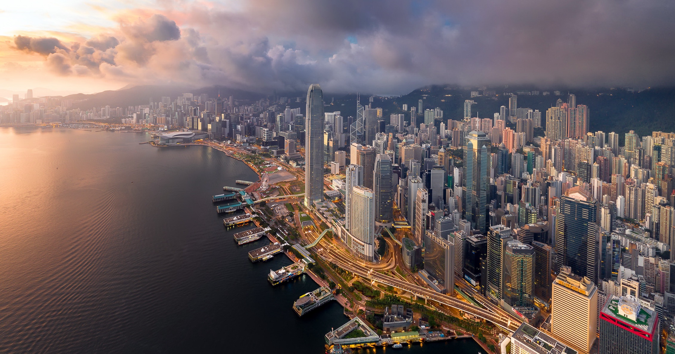 General 2262x1188 Hong Kong Asia China city cityscape aerial view