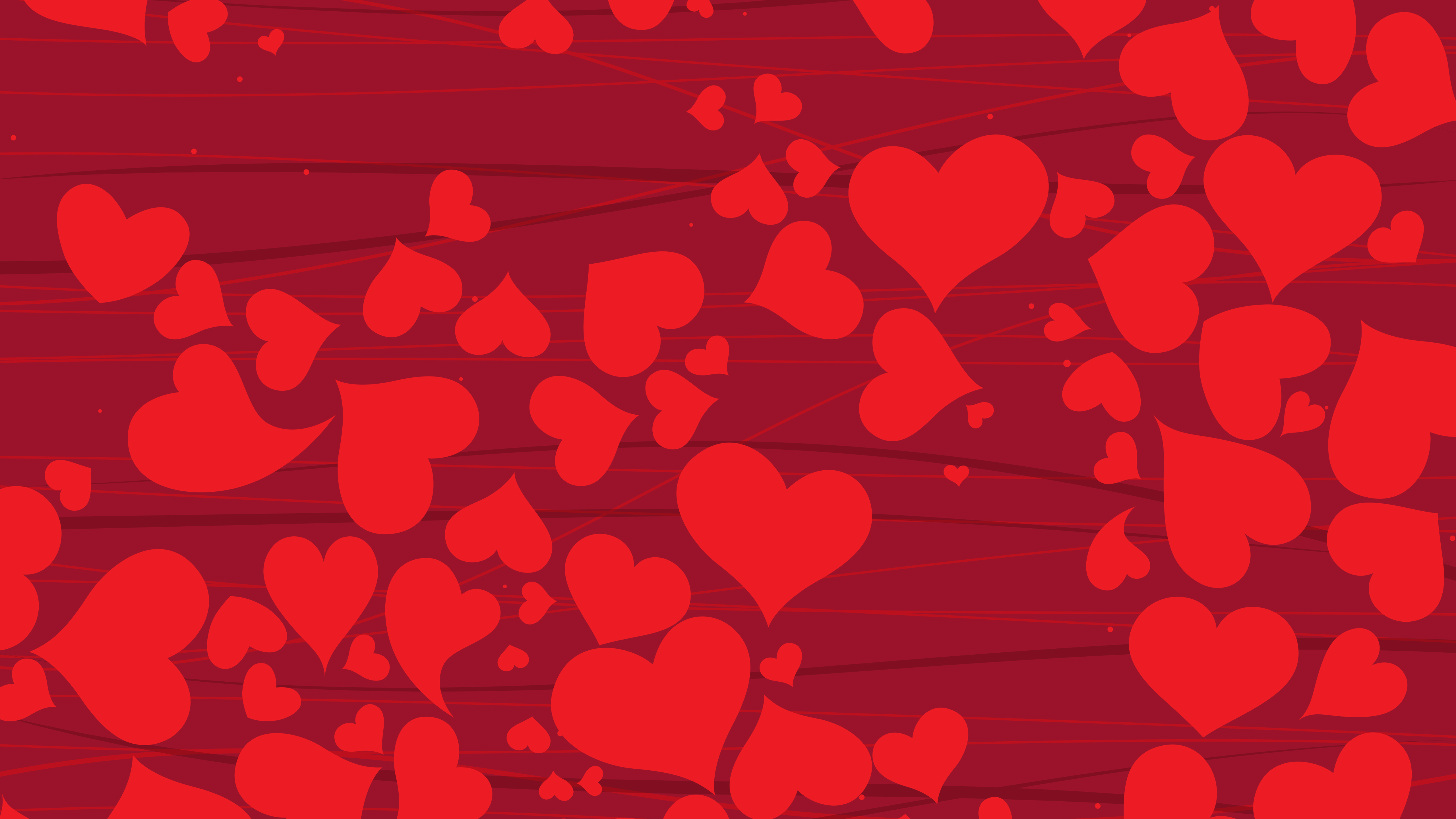 General 5120x2880 vector Valentine's Day red heart (design) texture red background love digital art