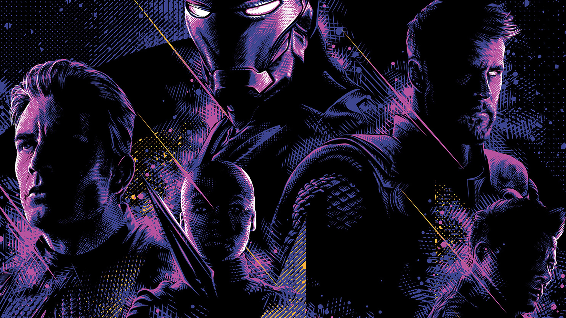 General 1920x1080 Marvel Cinematic Universe Avengers Endgame Avengers Infinity War purple Iron Man Captain America Thor (Marvel Comics) Hawkeye Nakia