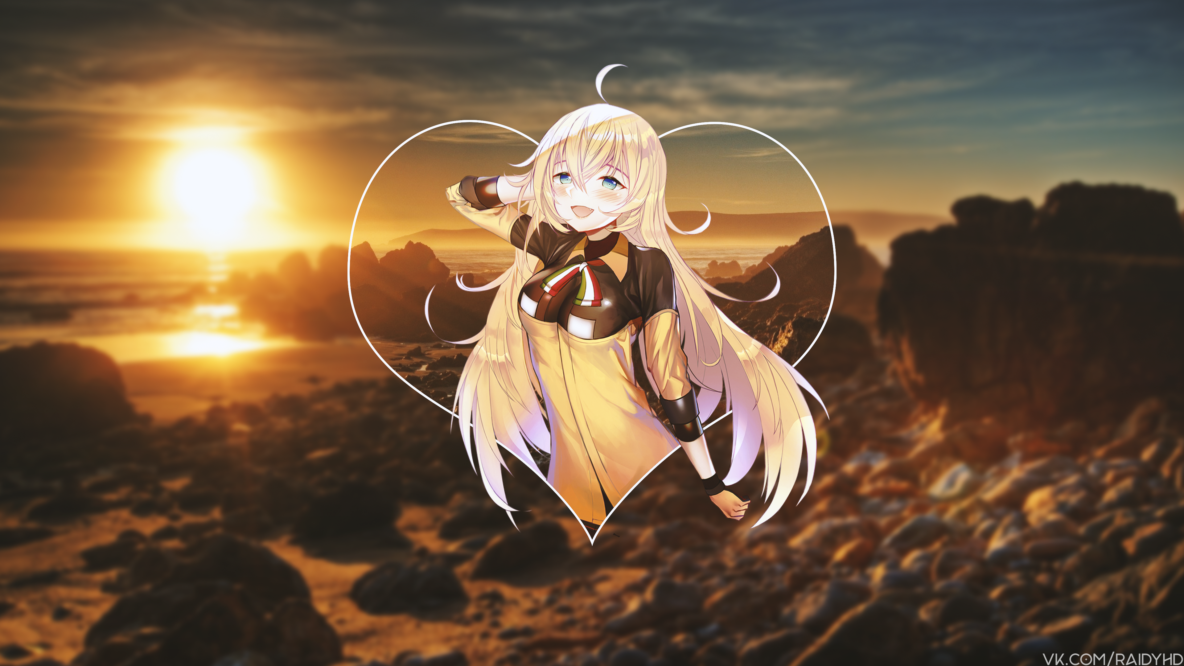 Anime 3840x2160 anime anime girls picture-in-picture sunset