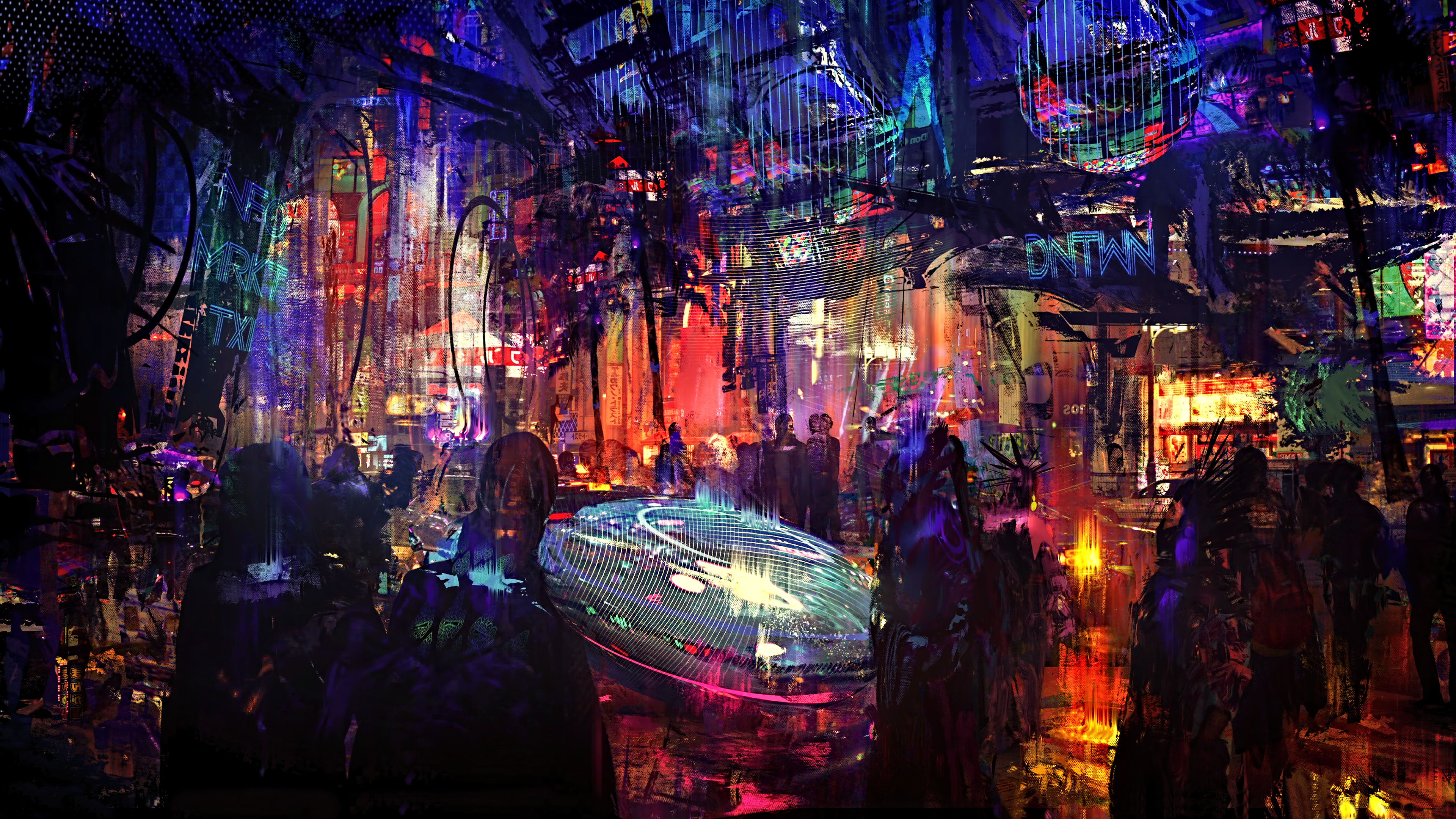 General 3840x2160 cyber science fiction digital art concept art cyberpunk artwork futuristic fantasy art fan art cityscape CGI technology night Wadim Kashin