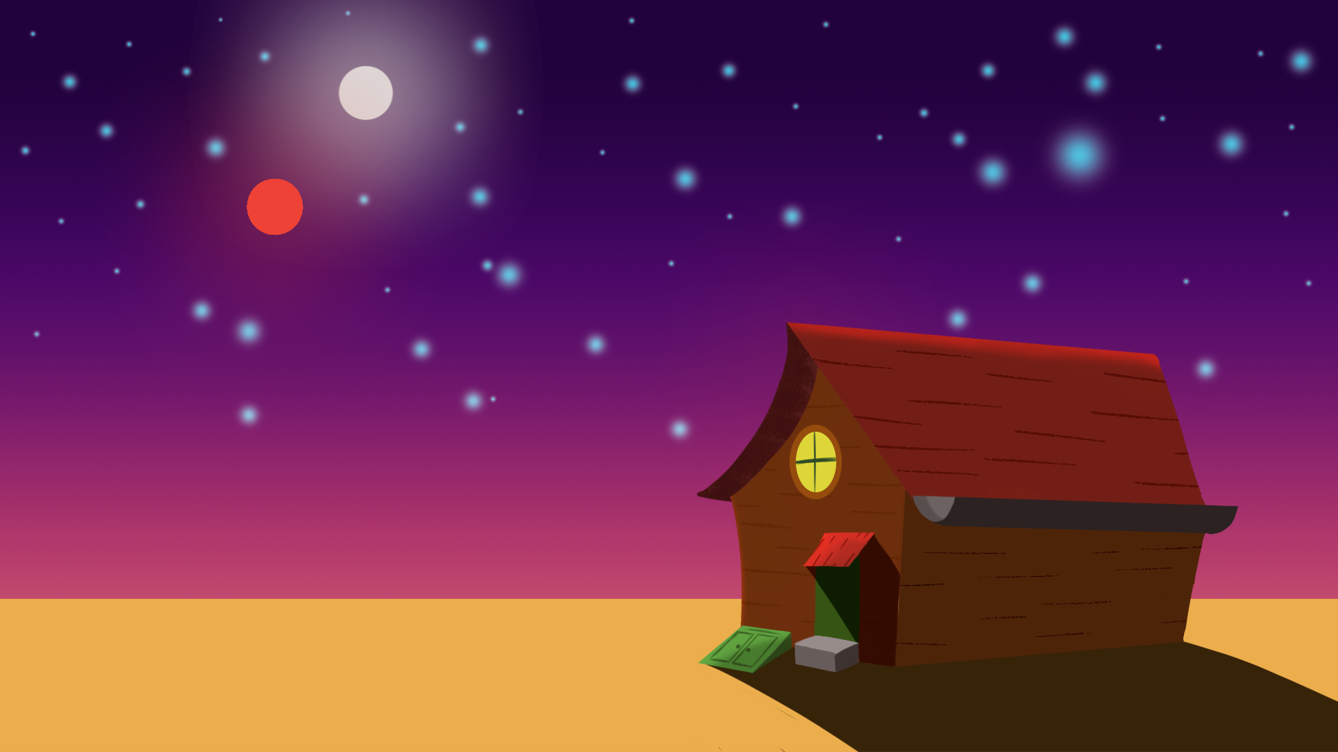 General 1920x1080 Courage the Cowardly Dog landscape house cartoon