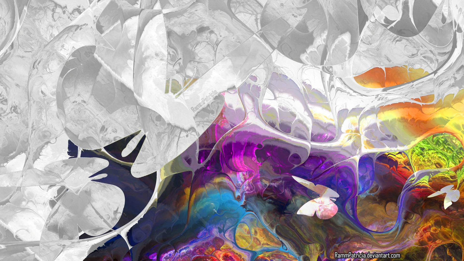 General 1920x1080 RammPatricia abstract digital art colorful butterfly watermarked