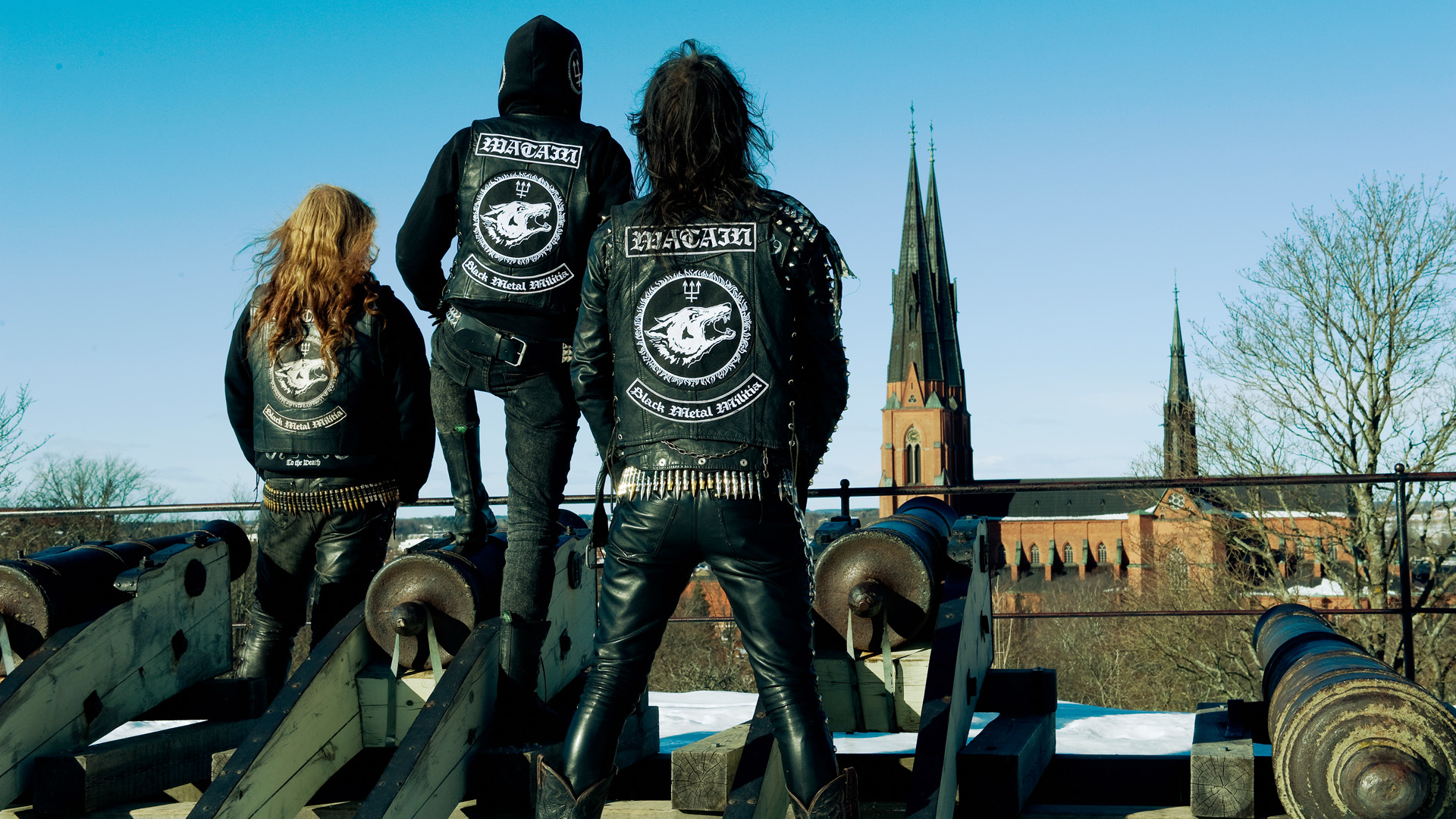 People 1920x1080 Watain metal band cannons bullet trees band logo humor black metal alternative subculture metalheads leather jacket