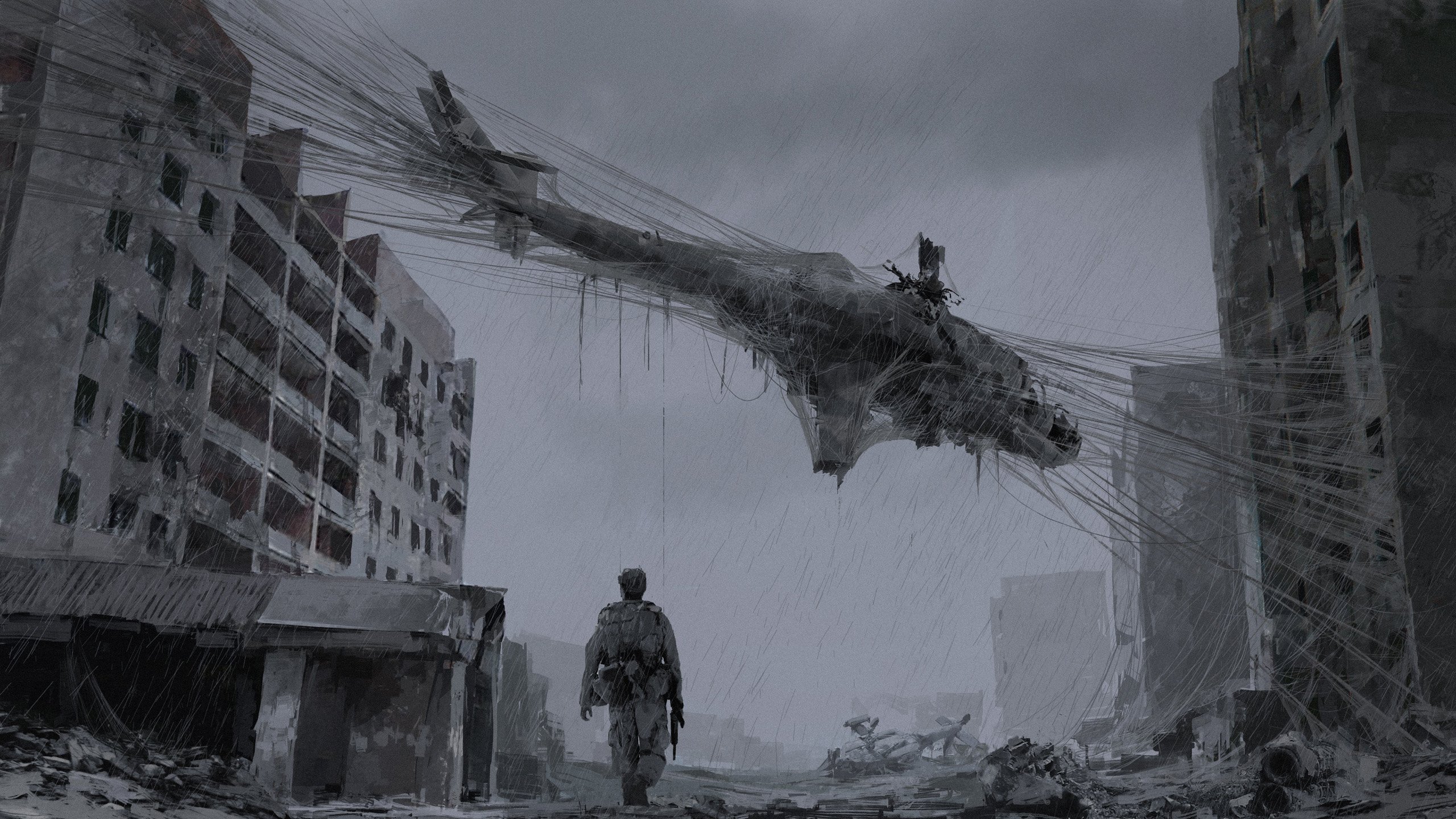 General 2560x1440 creepy helicopters fantasy art