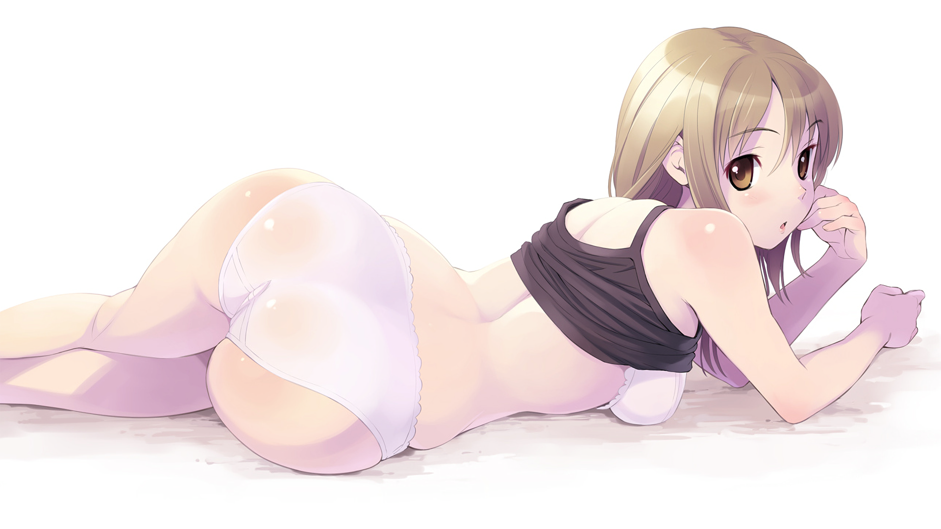 Anime 1920x1080 anime anime girls white background Oryou ass underwear