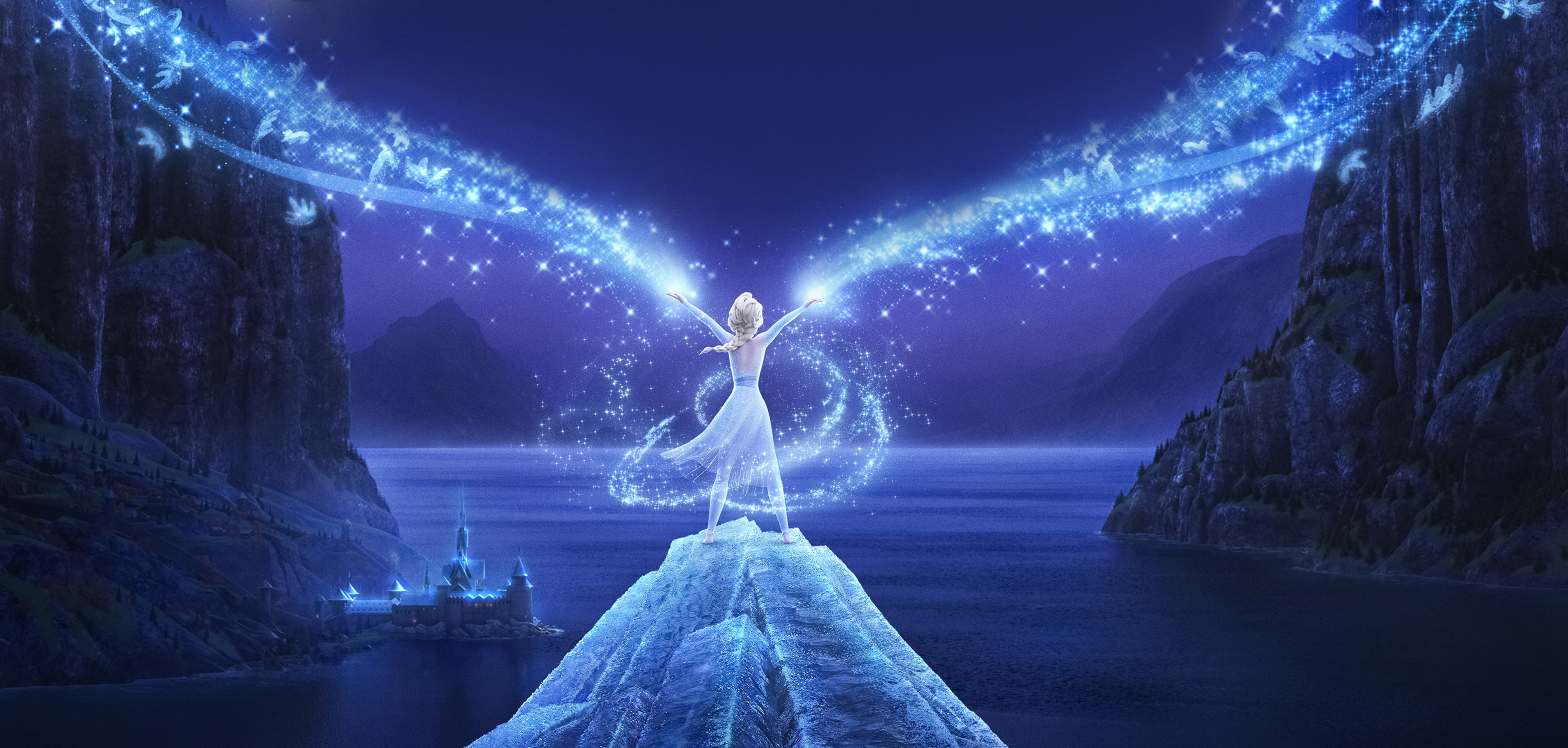 General 3840x1832 Frozen (movie) magic Disney movies animated movies